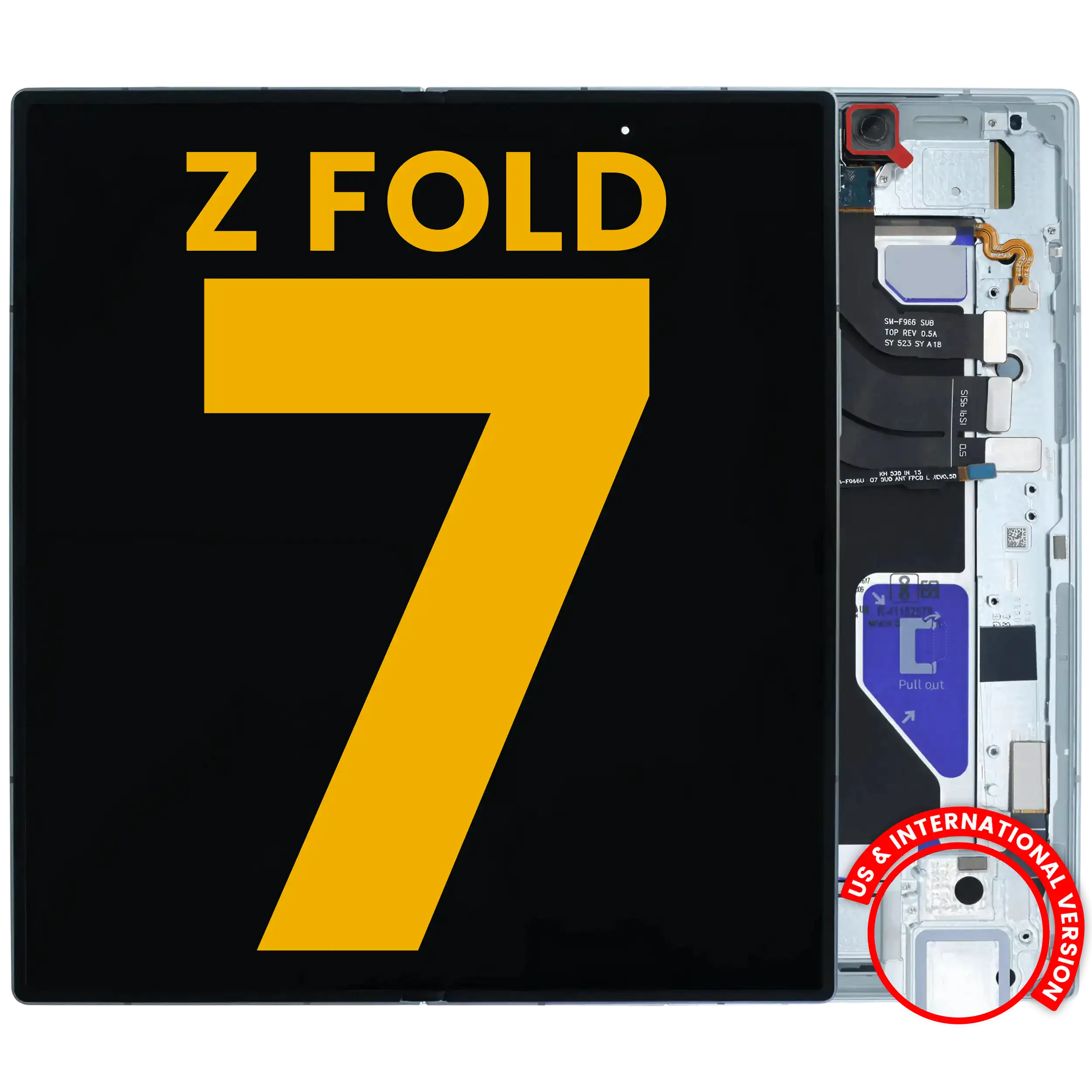 Inner OLED Display mit Rahmen für Samsung Galaxy Z Fold 7 5G (US & International) (professionell aufgearbeitet) (Silver Shadow) – Bild 4