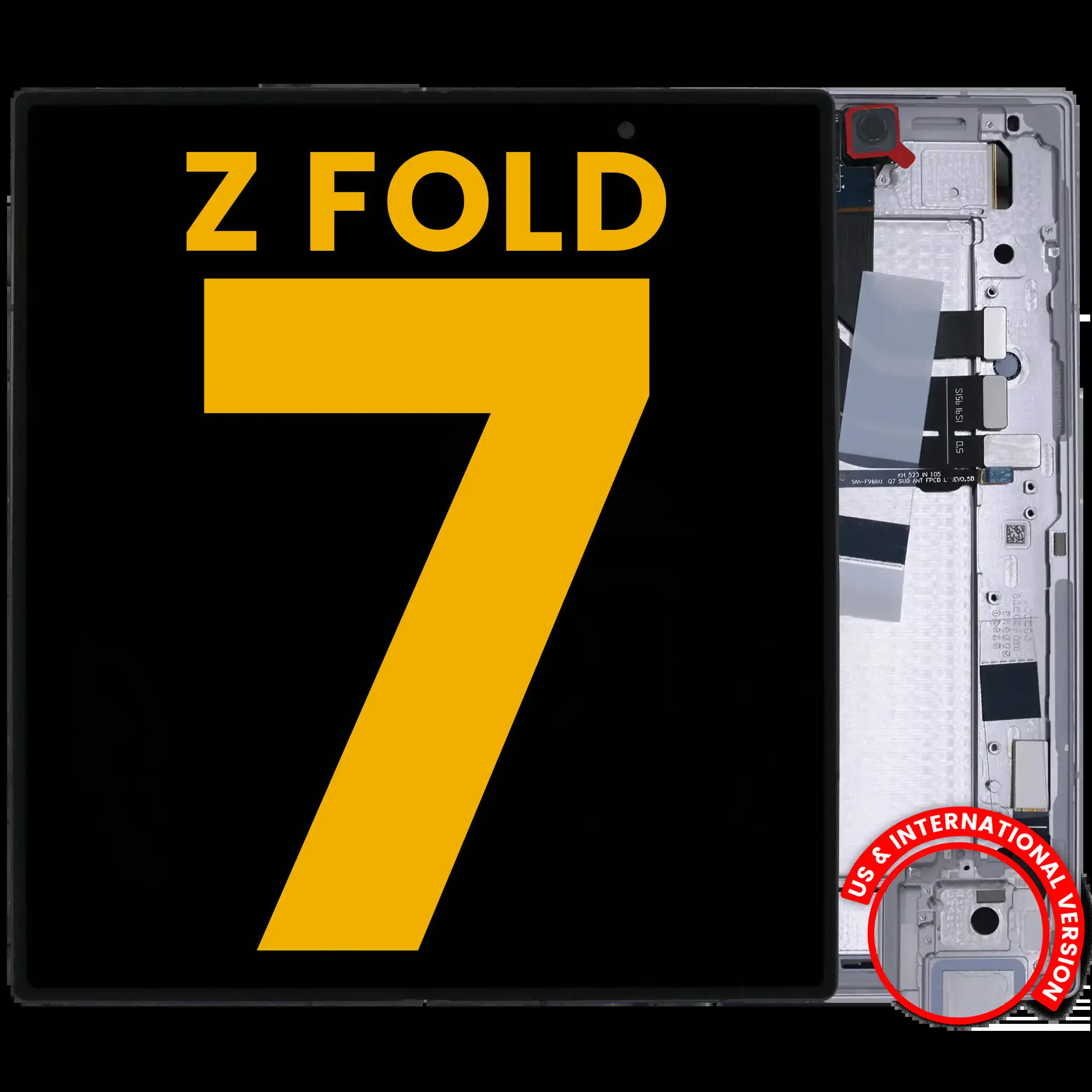 Inner OLED Display mit Rahmen für Samsung Galaxy Z Fold 7 5G (US & International) (professionell aufgearbeitet) (Silver Shadow)