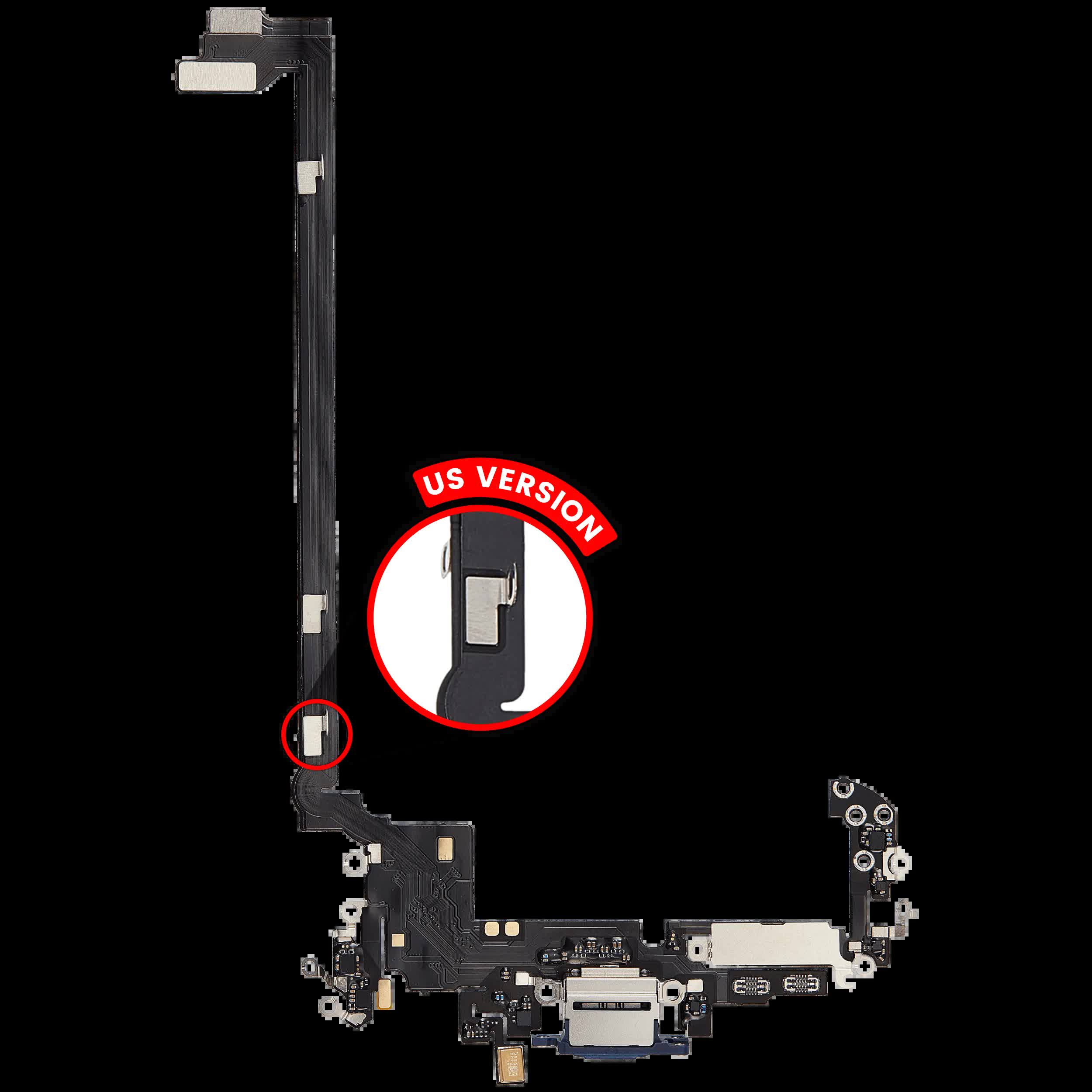 Ladebuchse Flexkabel für iPhone 17 Pro max (Aftermarket Plus) (US-Version) (Deep Blue)