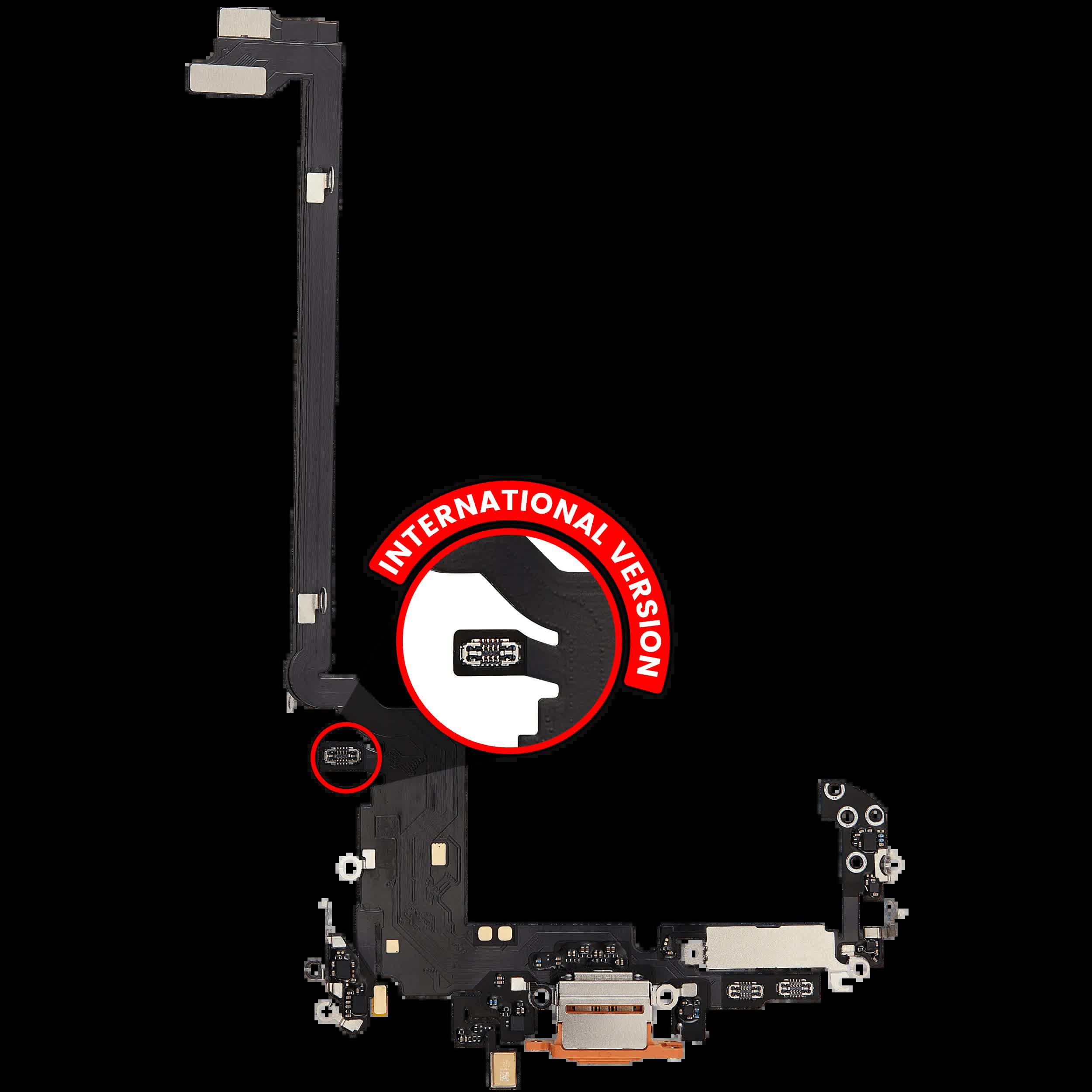 Ladebuchse Flexkabel für iPhone 17 Pro max (Aftermarket Plus) (International Version) (Cosmic Orange)