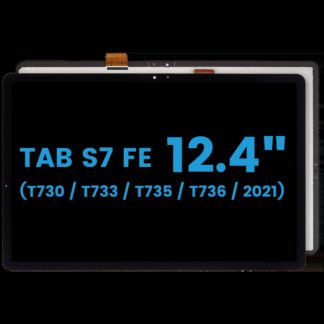 LCD Display ohne Rahmen für Samsung Galaxy Tab S7 FE 12.4"(T730 / T733 / T735 / T736) (2021) (Aftermarket) (Black (Schwarz))