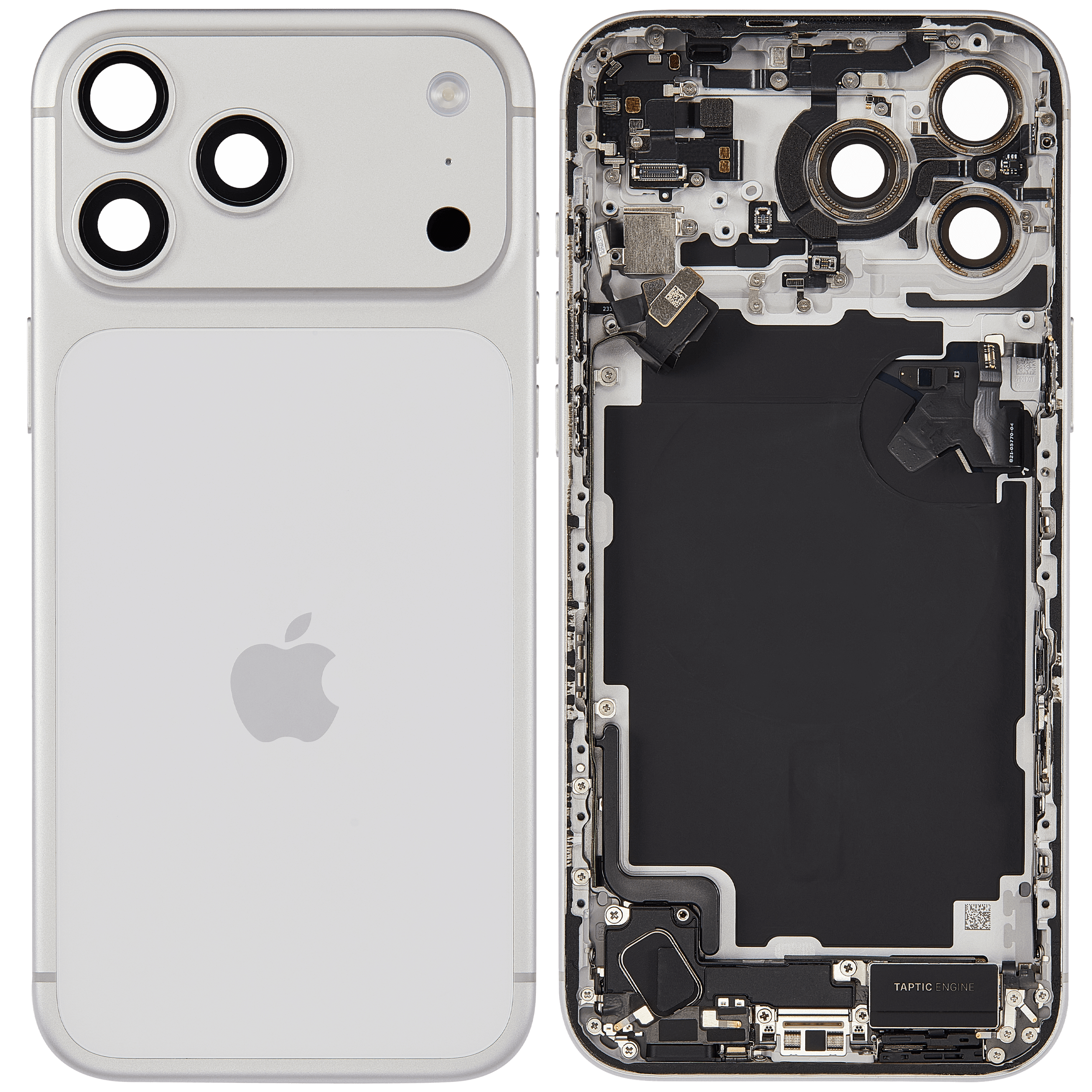 Rückgehäuse mit Ladebuchsen-Flex und Kleinteilen für iPhone 17 Pro Max (US-Version) (ausgebautes Originalteil: Grade C) (Silver (Silber)) – Bild 2
