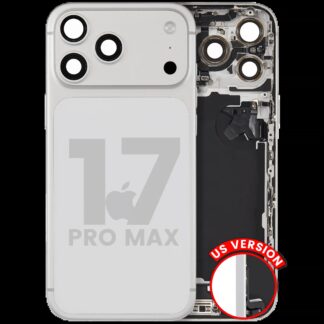 Rückgehäuse mit Ladebuchsen-Flex und Kleinteilen für iPhone 17 Pro Max (US-Version) (ausgebautes Originalteil: Grade C) (Silver (Silber))