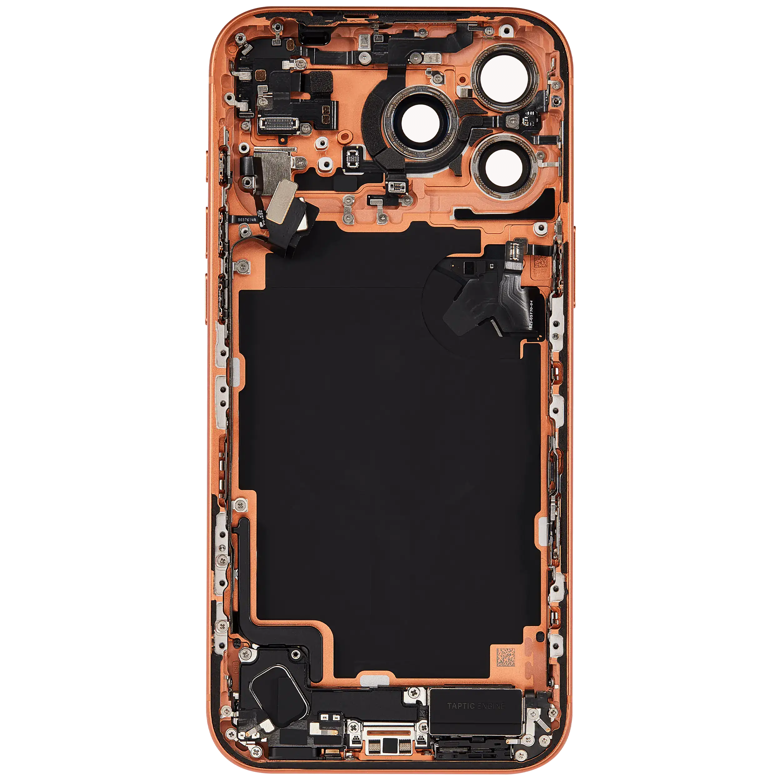 Rückgehäuse mit Ladebuchsen-Flex und Kleinteilen für iPhone 17 Pro Max (US-Version) (ausgebautes Originalteil: Grade C) (Cosmic Orange) – Bild 4