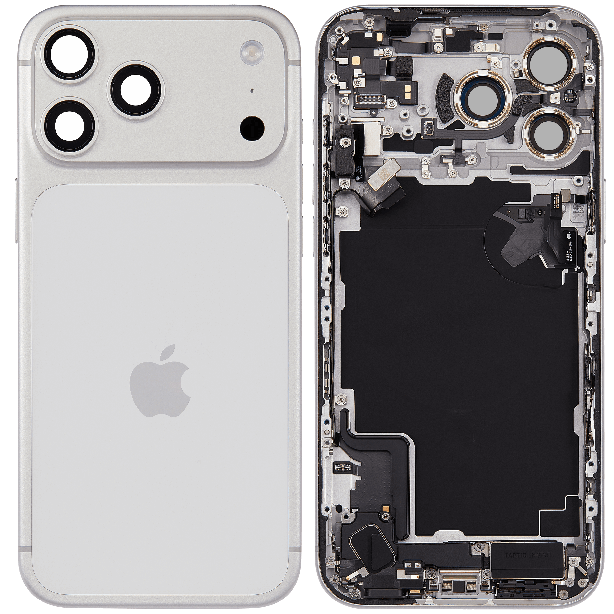 Rückgehäuse mit Ladebuchsen-Flex und Kleinteilen für iPhone 17 Pro Max (EU / globale Version) (ausgebautes Originalteil: Grade B) (Silver (Silber)) – Bild 2