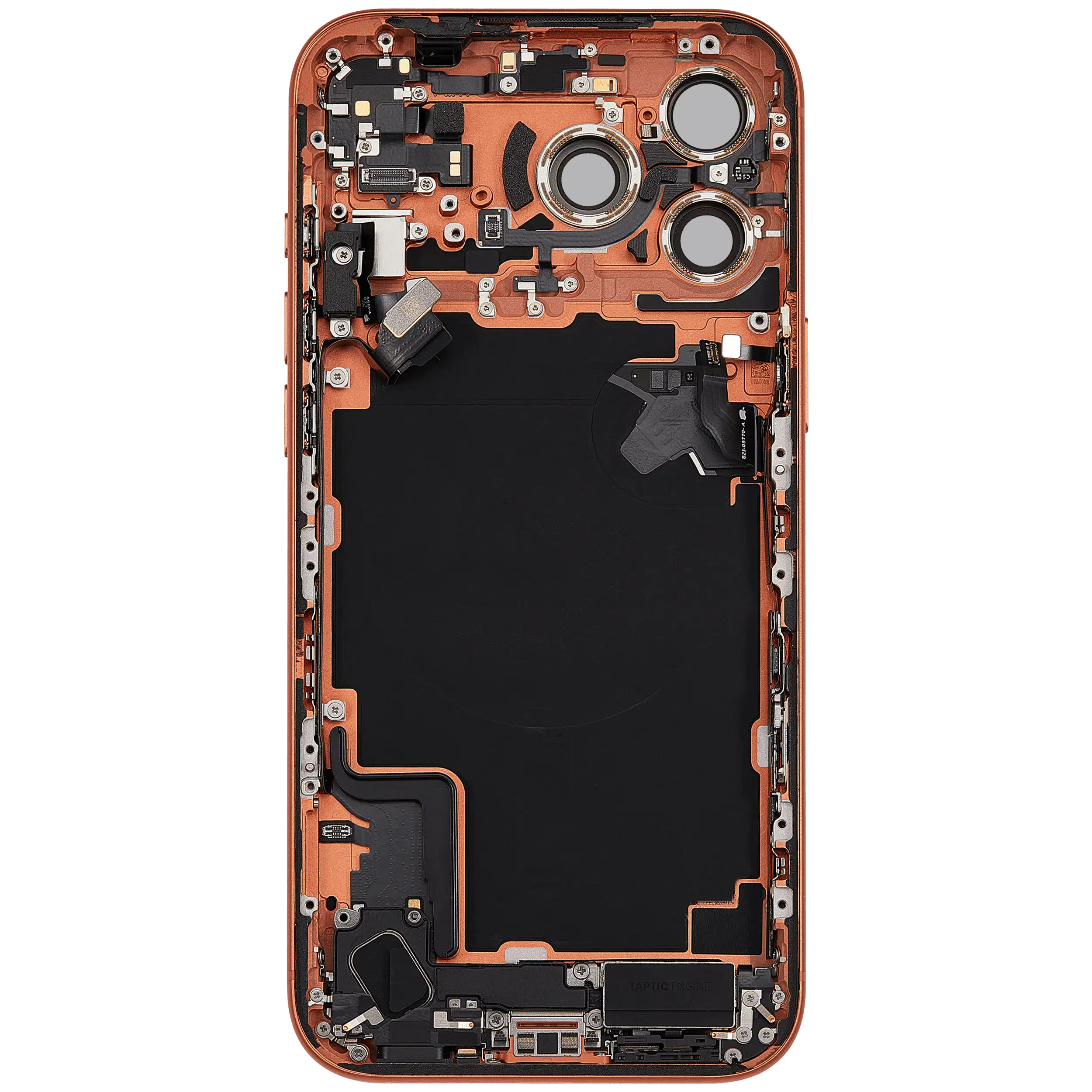 Rückgehäuse mit Ladebuchsen-Flex und Kleinteilen für iPhone 17 Pro Max (EU / globale Version) (ausgebautes Originalteil: Grade B) (Cosmic Orange) – Bild 4