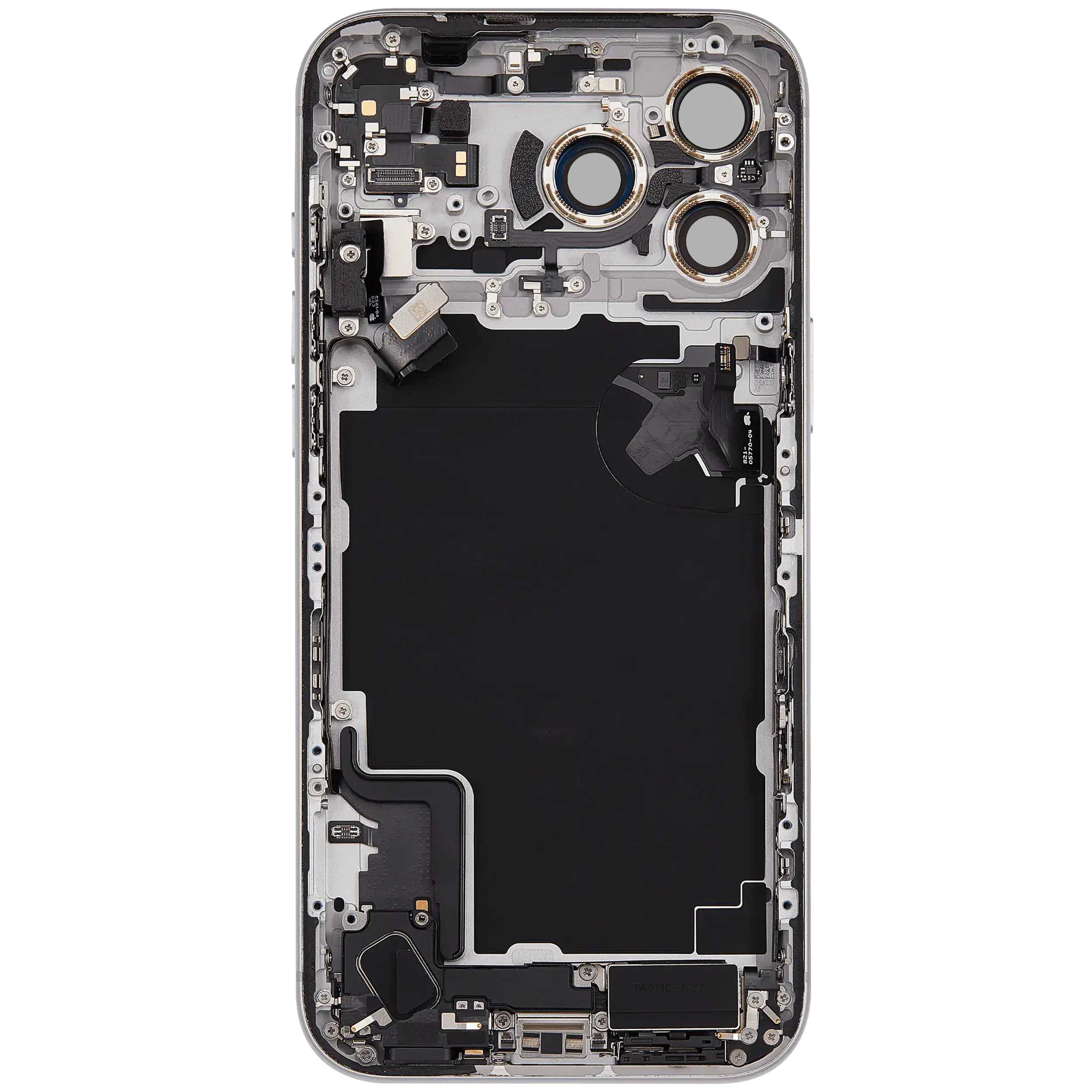 Rückgehäuse mit Ladebuchsen-Flex und Kleinteilen für iPhone 17 Pro Max (EU / globale Version) (ausgebautes Originalteil: Grade C) (Silver (Silber)) – Bild 4