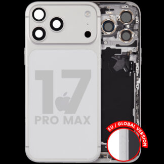 Rückgehäuse mit Ladebuchsen-Flex und Kleinteilen für iPhone 17 Pro Max (EU / globale Version) (ausgebautes Originalteil: Grade C) (Silver (Silber))