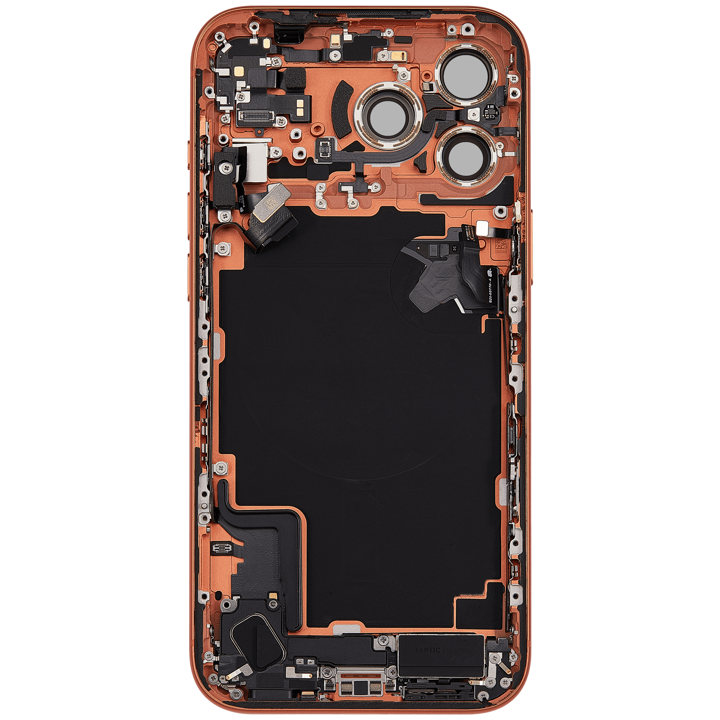 Rückgehäuse mit Ladebuchsen-Flex und Kleinteilen für iPhone 17 Pro Max (EU / globale Version) (ausgebautes Originalteil: Grade C) (Cosmic Orange) – Bild 4