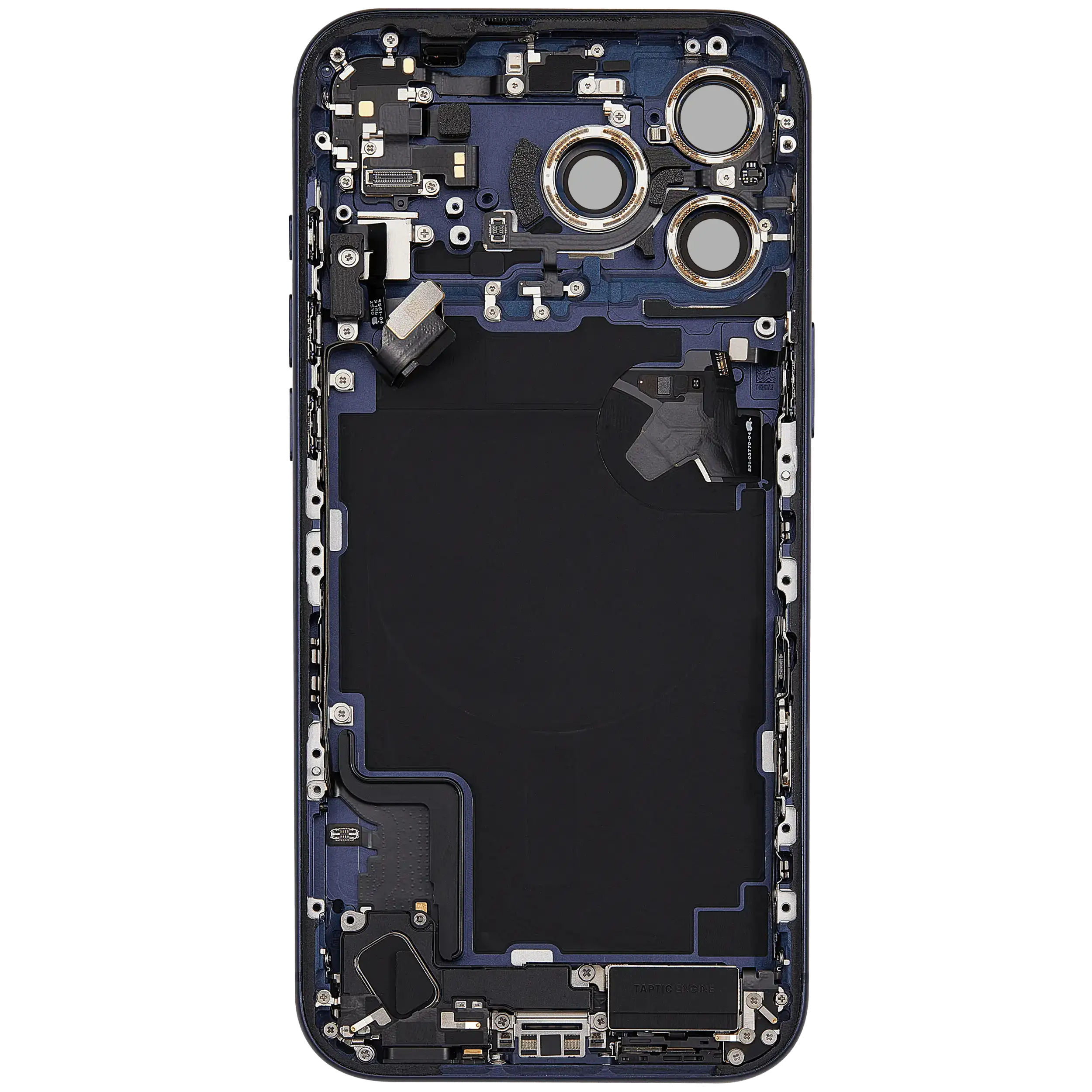 Rückgehäuse mit Ladebuchsen-Flex und Kleinteilen für iPhone 17 Pro Max (EU / globale Version) (ausgebautes Originalteil: Grade C) (Deep Blue) – Bild 4