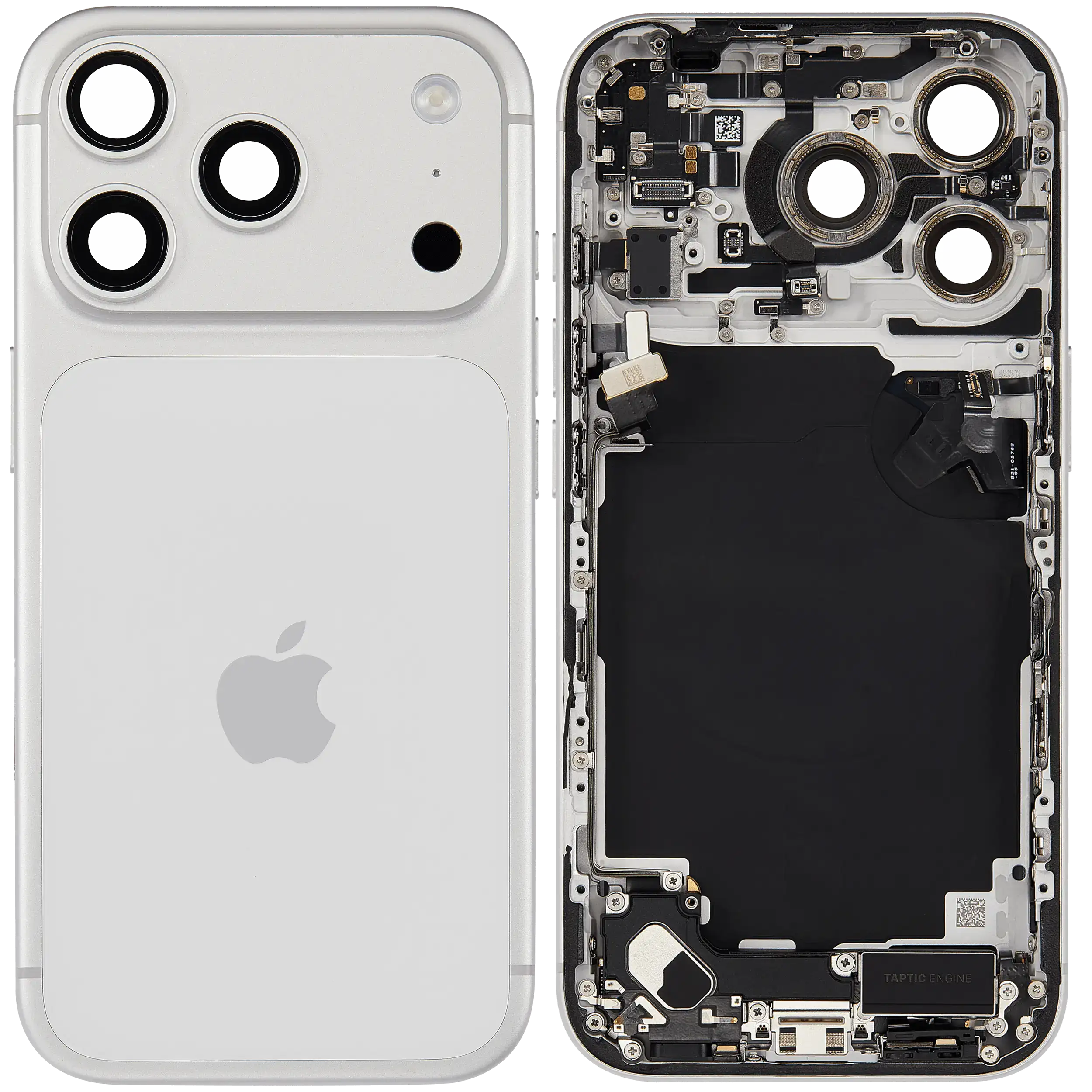 Rückgehäuse mit Ladebuchsen-Flex und Kleinteilen für iPhone 17 Pro (US-Version) (ausgebautes Originalteil: Grade B) (Silver (Silber)) – Bild 2