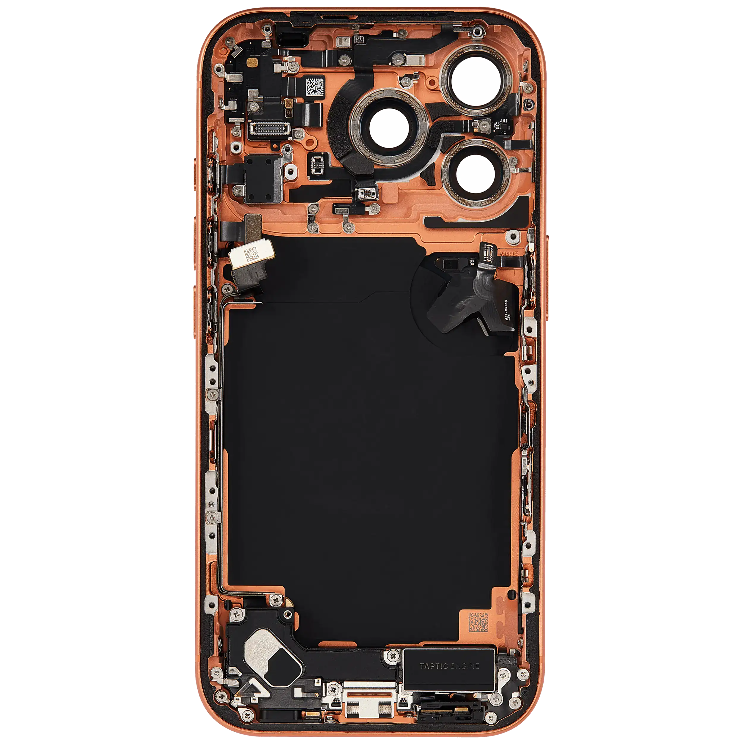 Rückgehäuse mit Ladebuchsen-Flex und Kleinteilen für iPhone 17 Pro (US-Version) (ausgebautes Originalteil: Grade B) (Cosmic Orange) – Bild 4