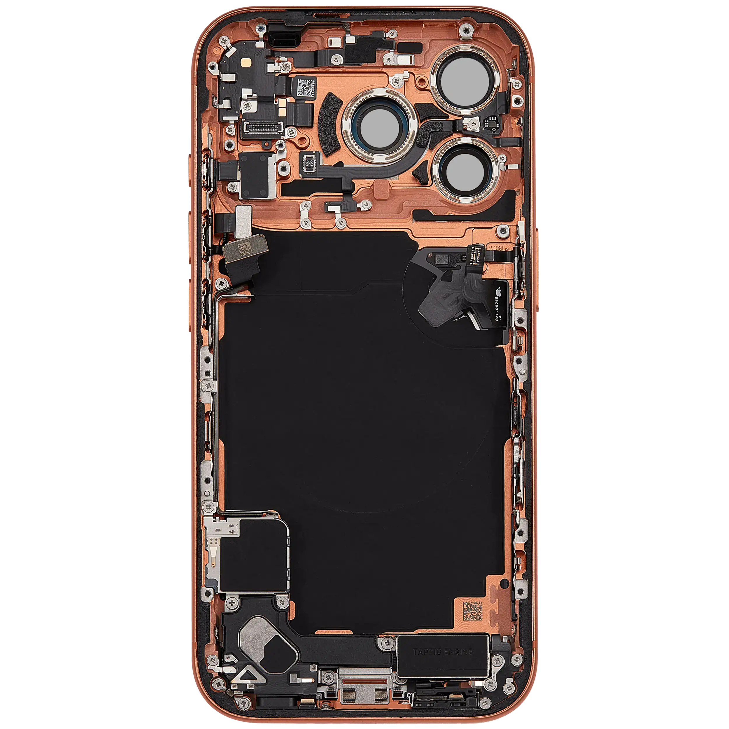 Rückgehäuse mit Ladebuchsen-Flex und Kleinteilen für iPhone 17 Pro (EU / globale Version) (ausgebautes Originalteil: Grade B) (Cosmic Orange) – Bild 4