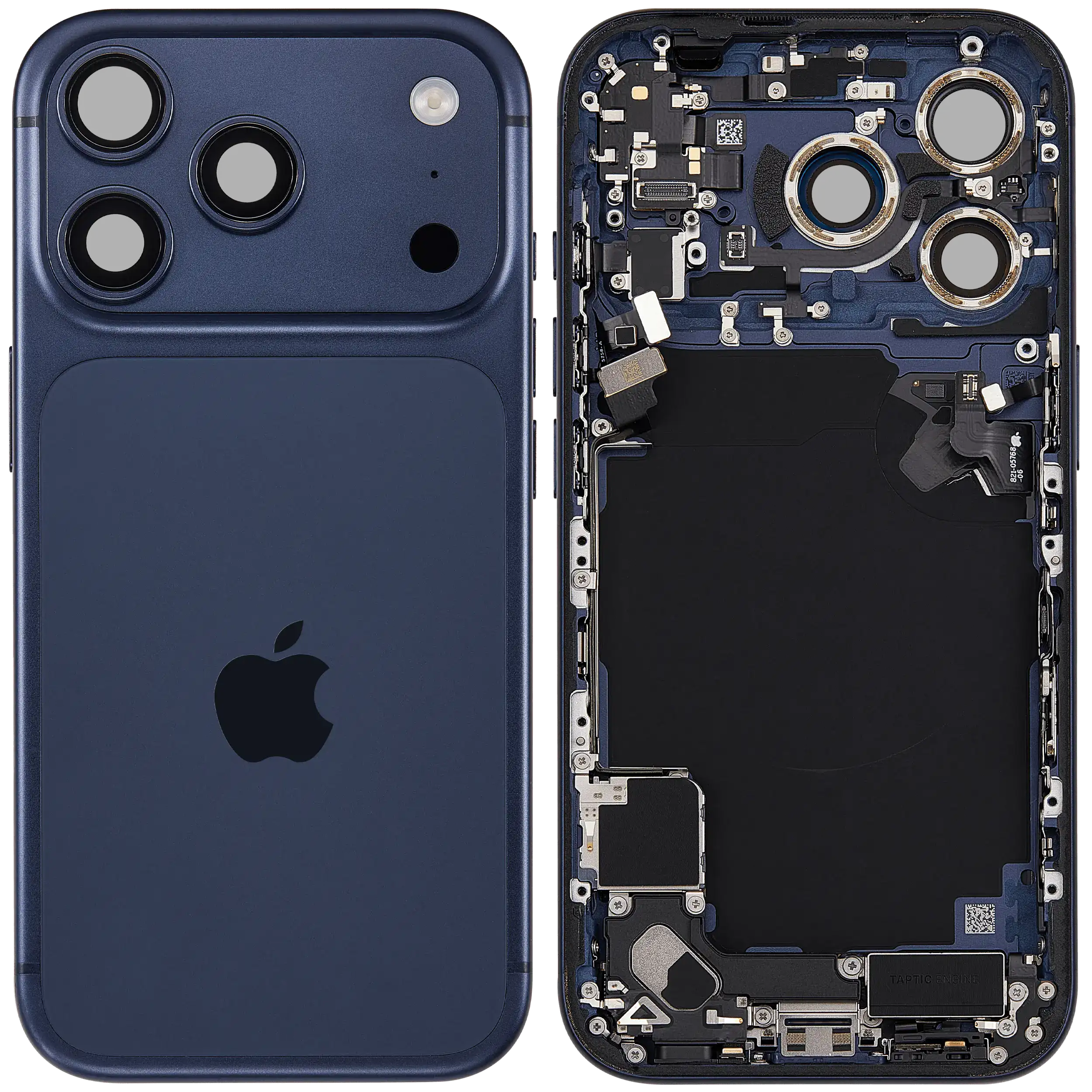 Rückgehäuse mit Ladebuchsen-Flex und Kleinteilen für iPhone 17 Pro (EU / globale Version) (ausgebautes Originalteil: Grade B) (Deep Blue) – Bild 2