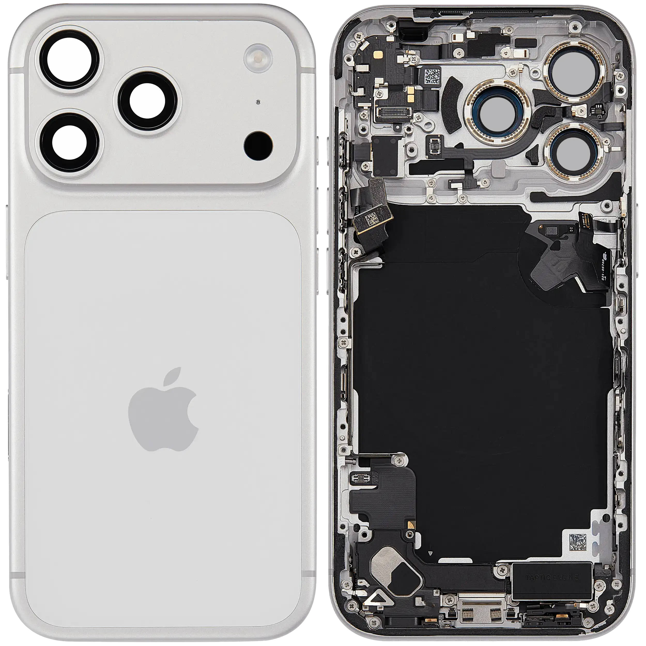Rückgehäuse mit Ladebuchsen-Flex und Kleinteilen für iPhone 17 Pro (EU / globale Version) (ausgebautes Originalteil: Grade C) (Silver (Silber)) – Bild 2