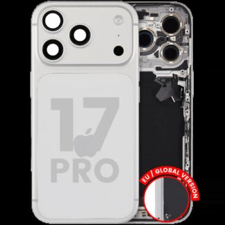Rückgehäuse mit Ladebuchsen-Flex und Kleinteilen für iPhone 17 Pro (EU / globale Version) (ausgebautes Originalteil: Grade C) (Silver (Silber))