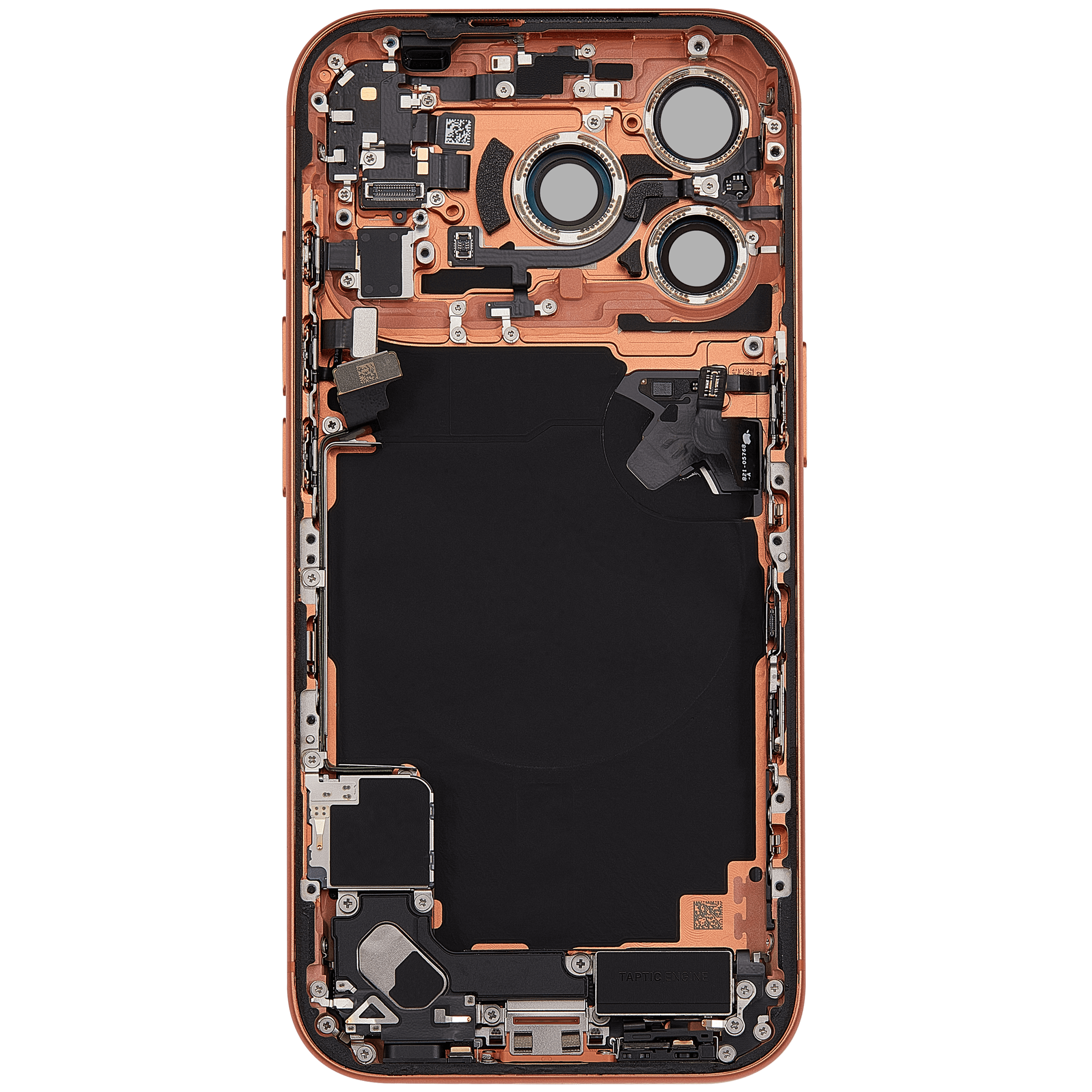Rückgehäuse mit Ladebuchsen-Flex und Kleinteilen für iPhone 17 Pro (EU / globale Version) (ausgebautes Originalteil: Grade C) (Cosmic Orange) – Bild 4