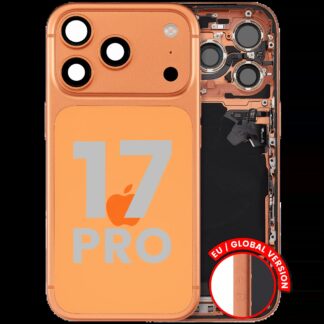 Rückgehäuse mit Ladebuchsen-Flex und Kleinteilen für iPhone 17 Pro (EU / globale Version) (ausgebautes Originalteil: Grade C) (Cosmic Orange)