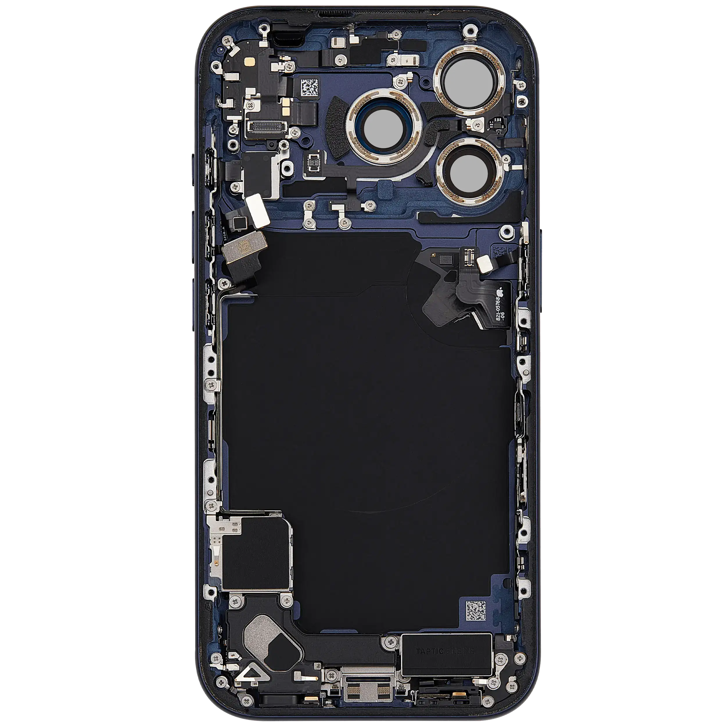 Rückgehäuse mit Ladebuchsen-Flex und Kleinteilen für iPhone 17 Pro (EU / globale Version) (ausgebautes Originalteil: Grade C) (Deep Blue) – Bild 4