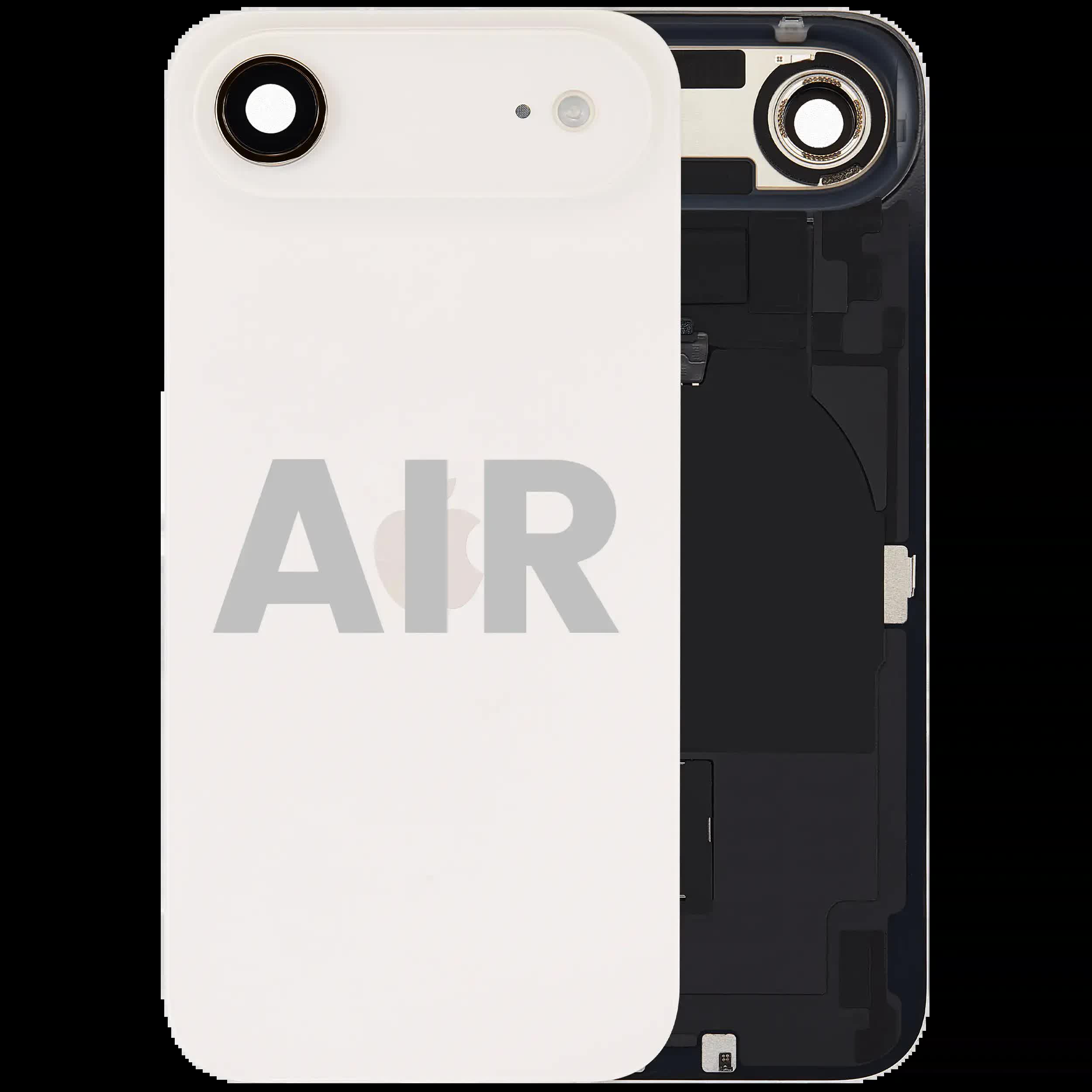 Rückglas mit MagSafe Magnet & NFC & Taschenlampen-Flexkabel für iPhone Air (ausgebautes Originalteil: Grade C) (Light Gold)