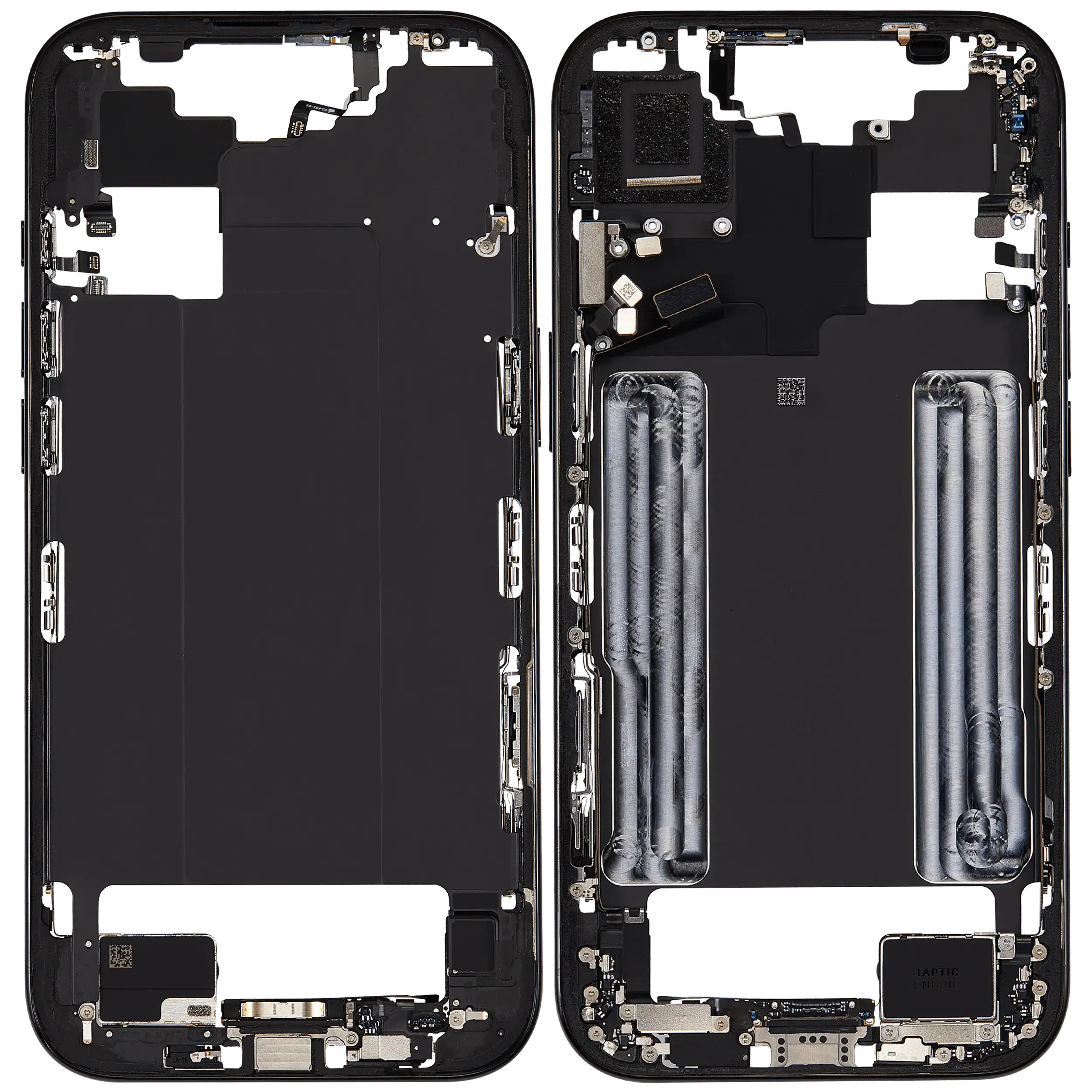 Mittelrahmen mit Ladebuchsen-Flex und Kleinteilen für iPhone Air (US / EU Version) (ausgebautes Originalteil: Grade B) (Space Black) – Bild 2