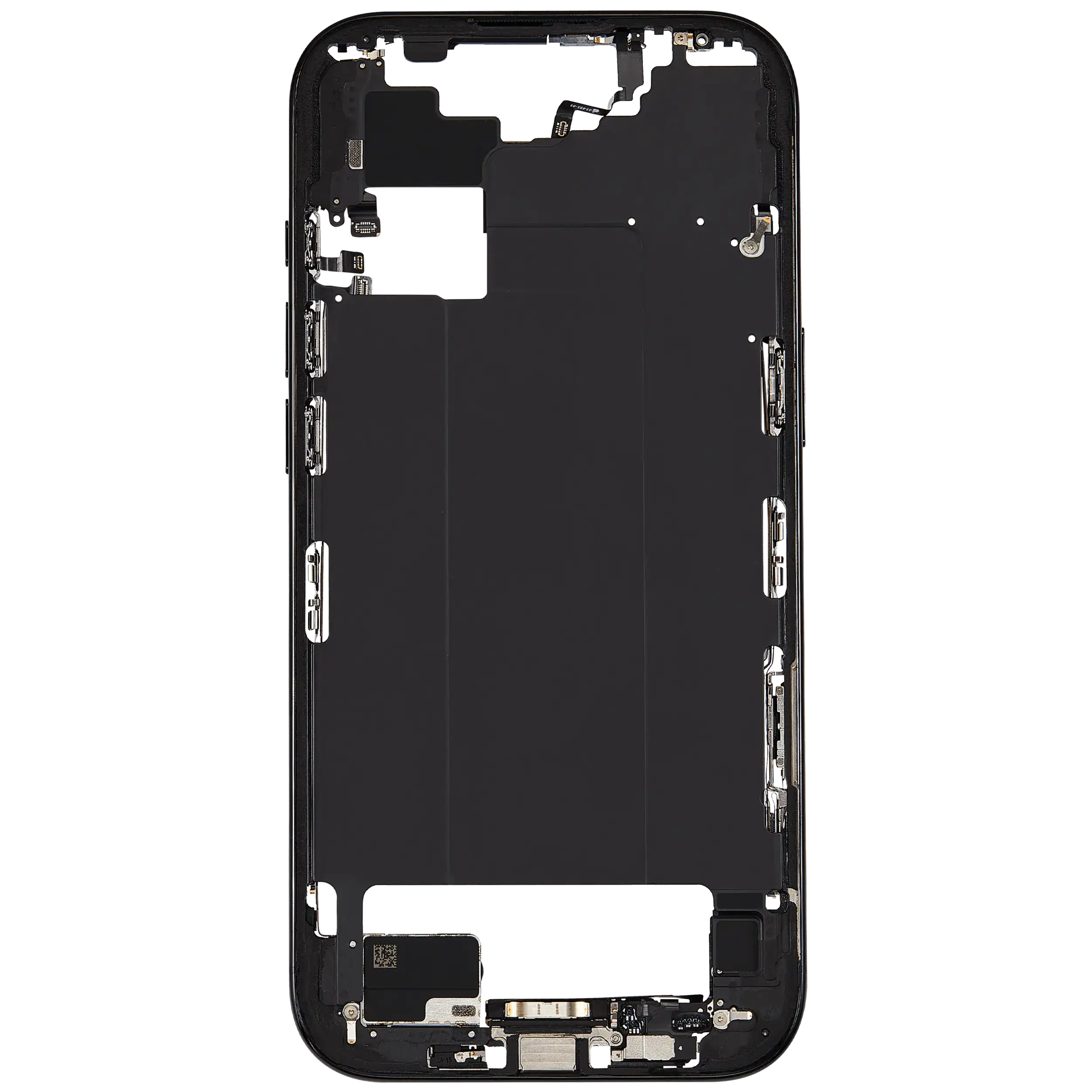 Mittelrahmen mit Ladebuchsen-Flex und Kleinteilen für iPhone Air (US / EU Version) (ausgebautes Originalteil: Grade B) (Space Black) – Bild 3