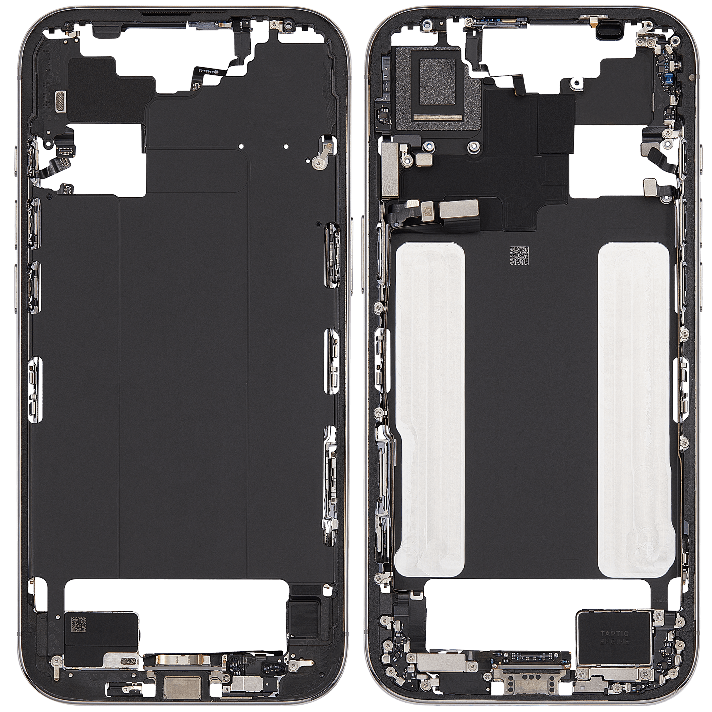 Mittelrahmen mit Ladebuchsen-Flex und Kleinteilen für iPhone Air (US / EU Version) (ausgebautes Originalteil: Grade B) (Cloud White) – Bild 2