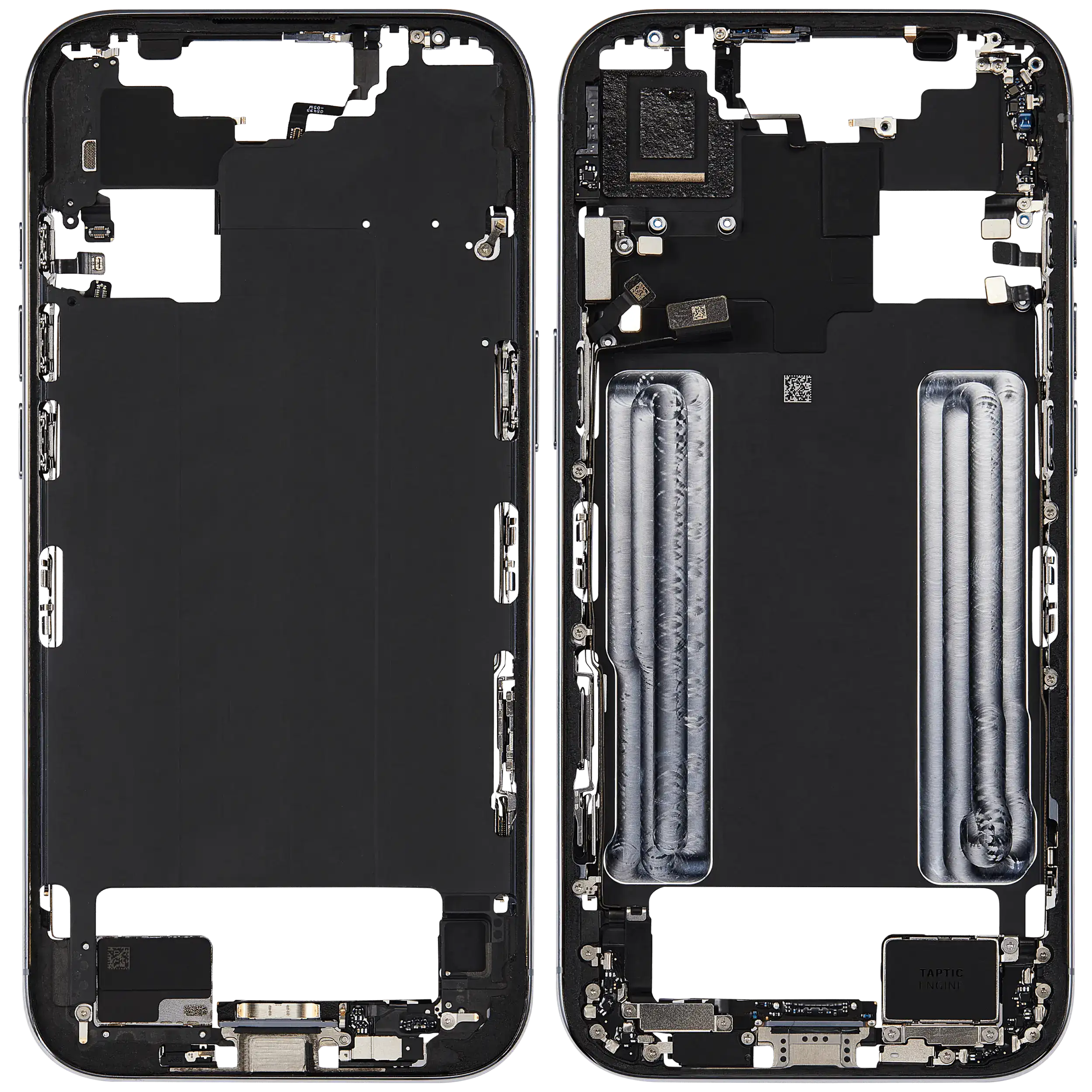 Mittelrahmen mit Ladebuchsen-Flex und Kleinteilen für iPhone Air (US / EU Version) (ausgebautes Originalteil: Grade B) (Sky Blue) – Bild 2
