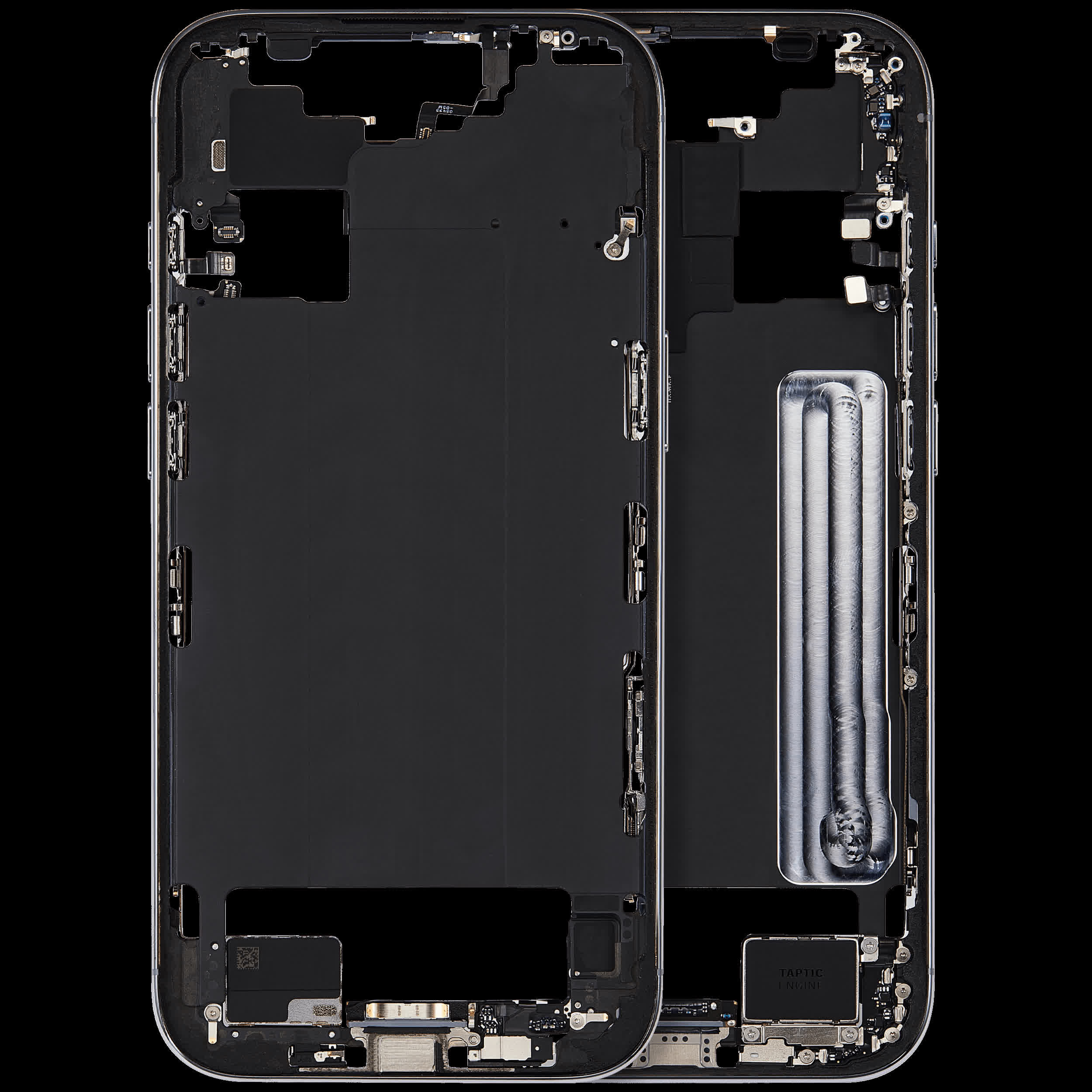 Mittelrahmen mit Ladebuchsen-Flex und Kleinteilen für iPhone Air (US / EU Version) (ausgebautes Originalteil: Grade B) (Sky Blue)