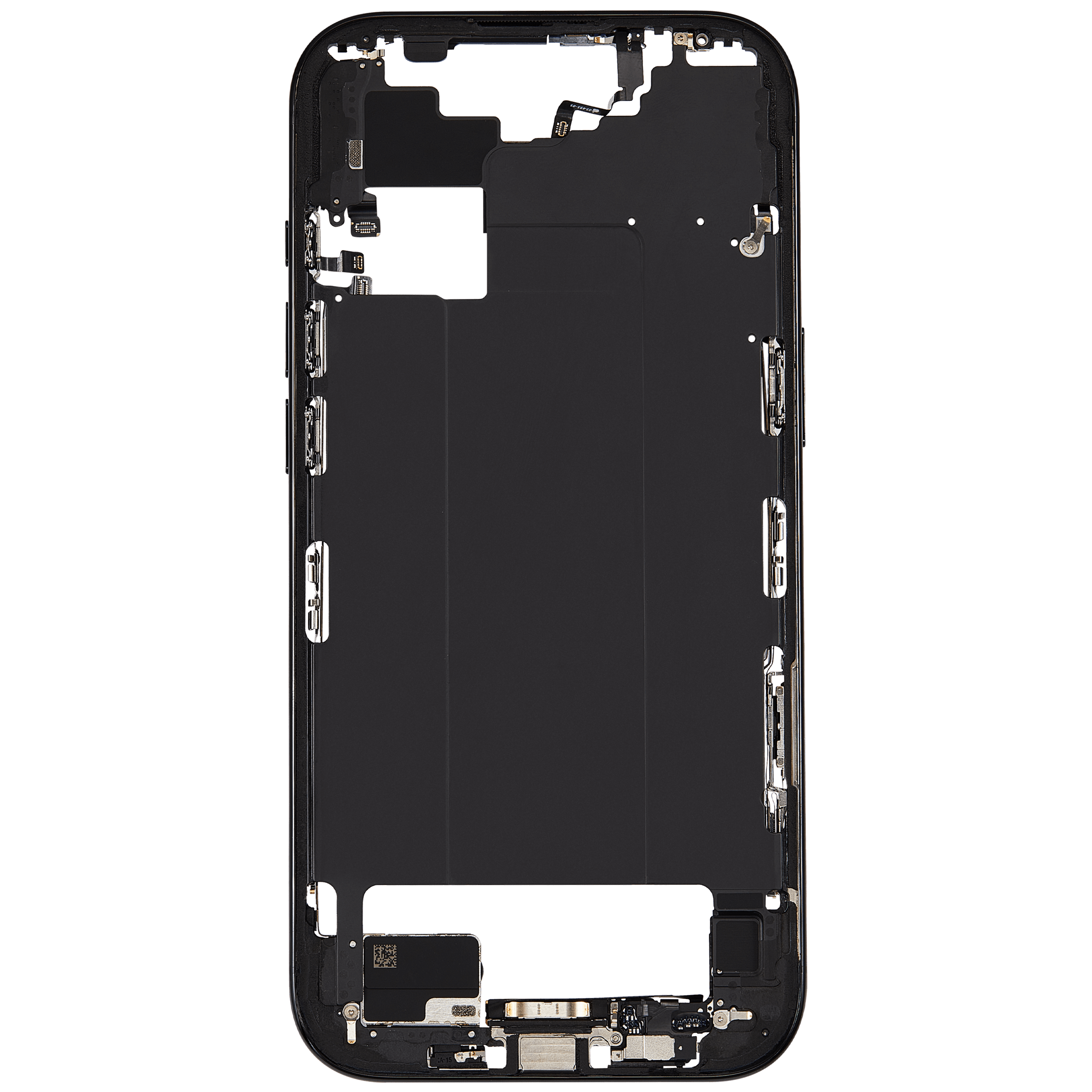 Mittelrahmen mit Ladebuchsen-Flex und Kleinteilen für iPhone Air (US / EU Version) (ausgebautes Originalteil: Grade C) (Space Black) – Bild 3