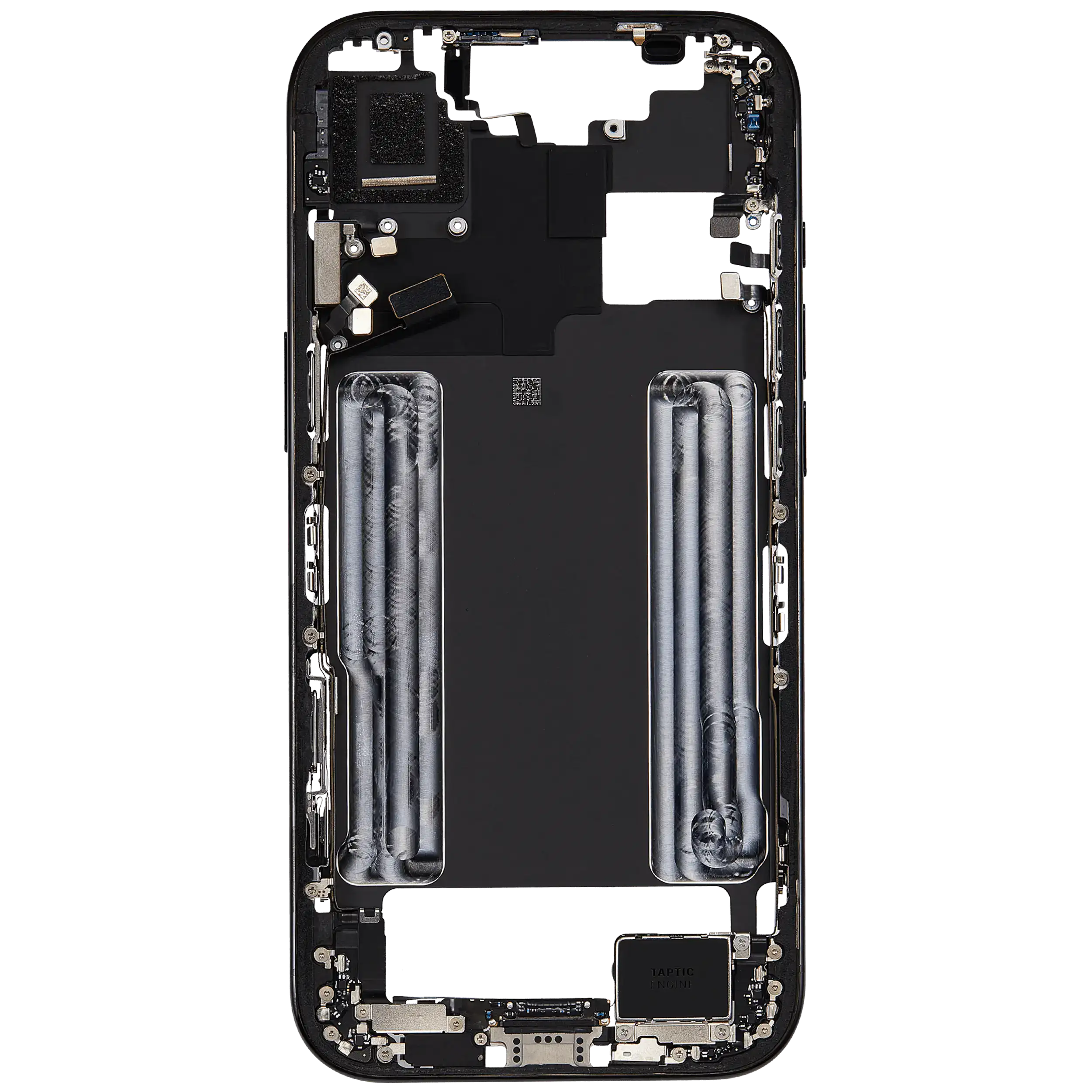 Mittelrahmen mit Ladebuchsen-Flex und Kleinteilen für iPhone Air (US / EU Version) (ausgebautes Originalteil: Grade C) (Space Black) – Bild 4