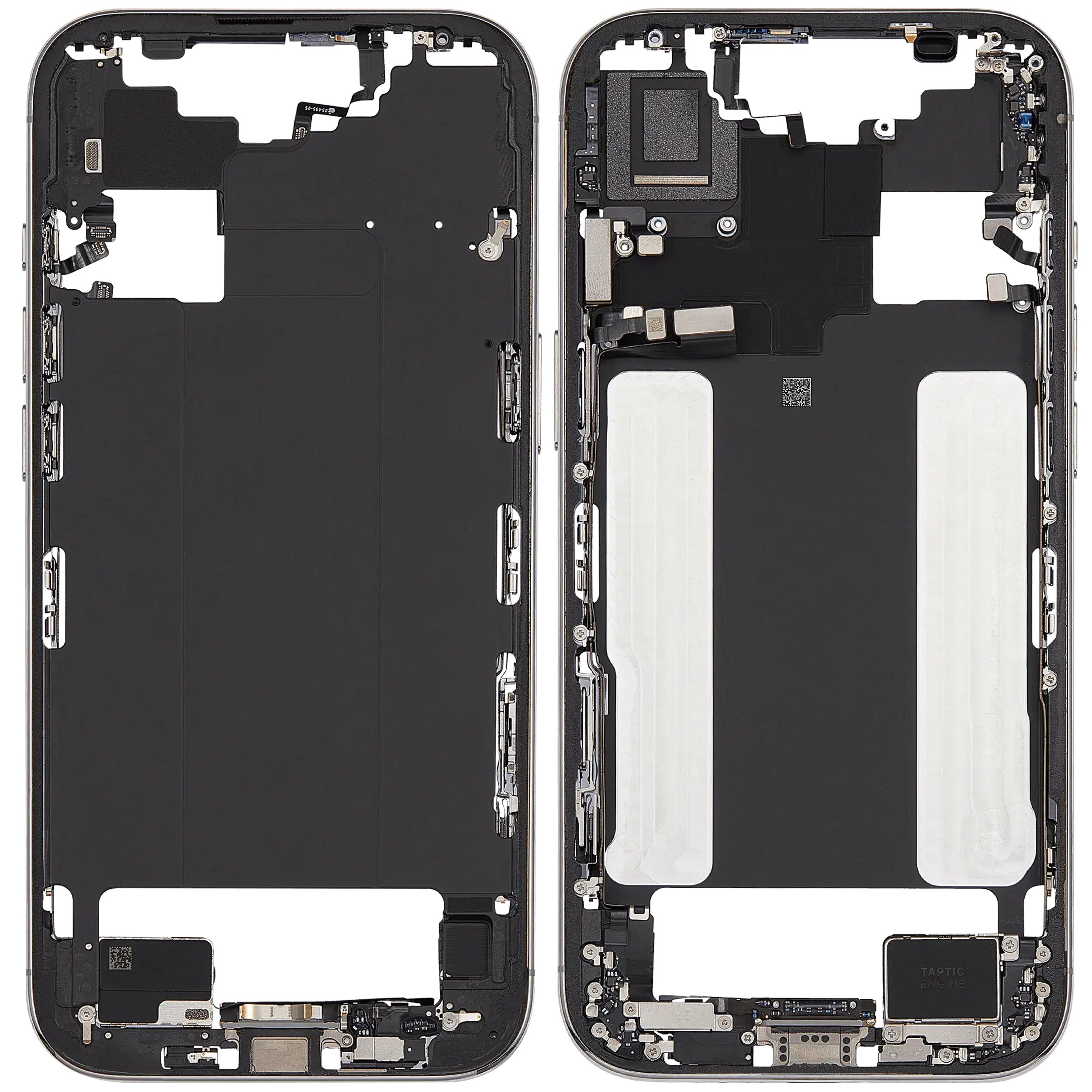 Mittelrahmen mit Ladebuchsen-Flex und Kleinteilen für iPhone Air (US / EU Version) (ausgebautes Originalteil: Grade C) (Cloud White) – Bild 2