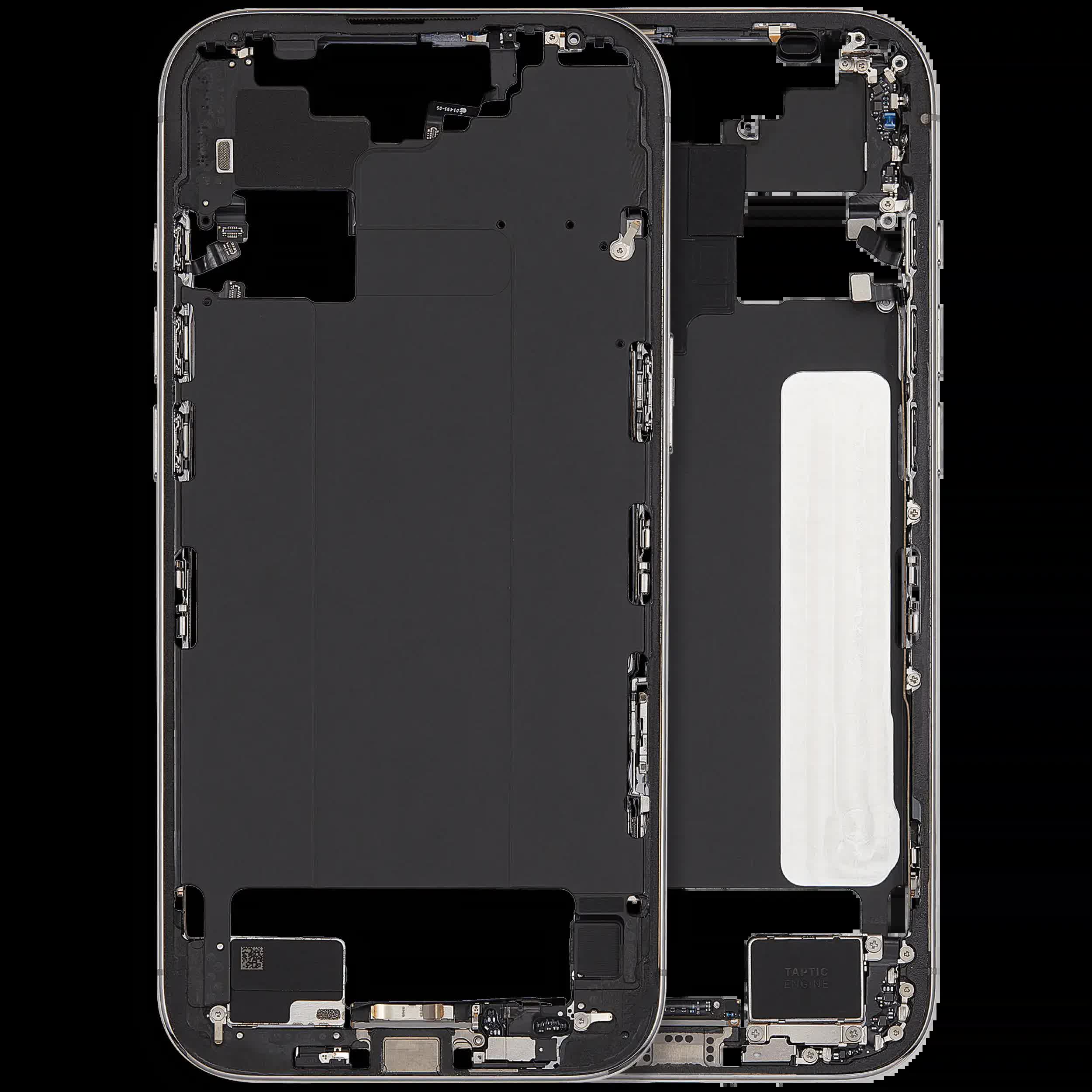 Mittelrahmen mit Ladebuchsen-Flex und Kleinteilen für iPhone Air (US / EU Version) (ausgebautes Originalteil: Grade C) (Cloud White)