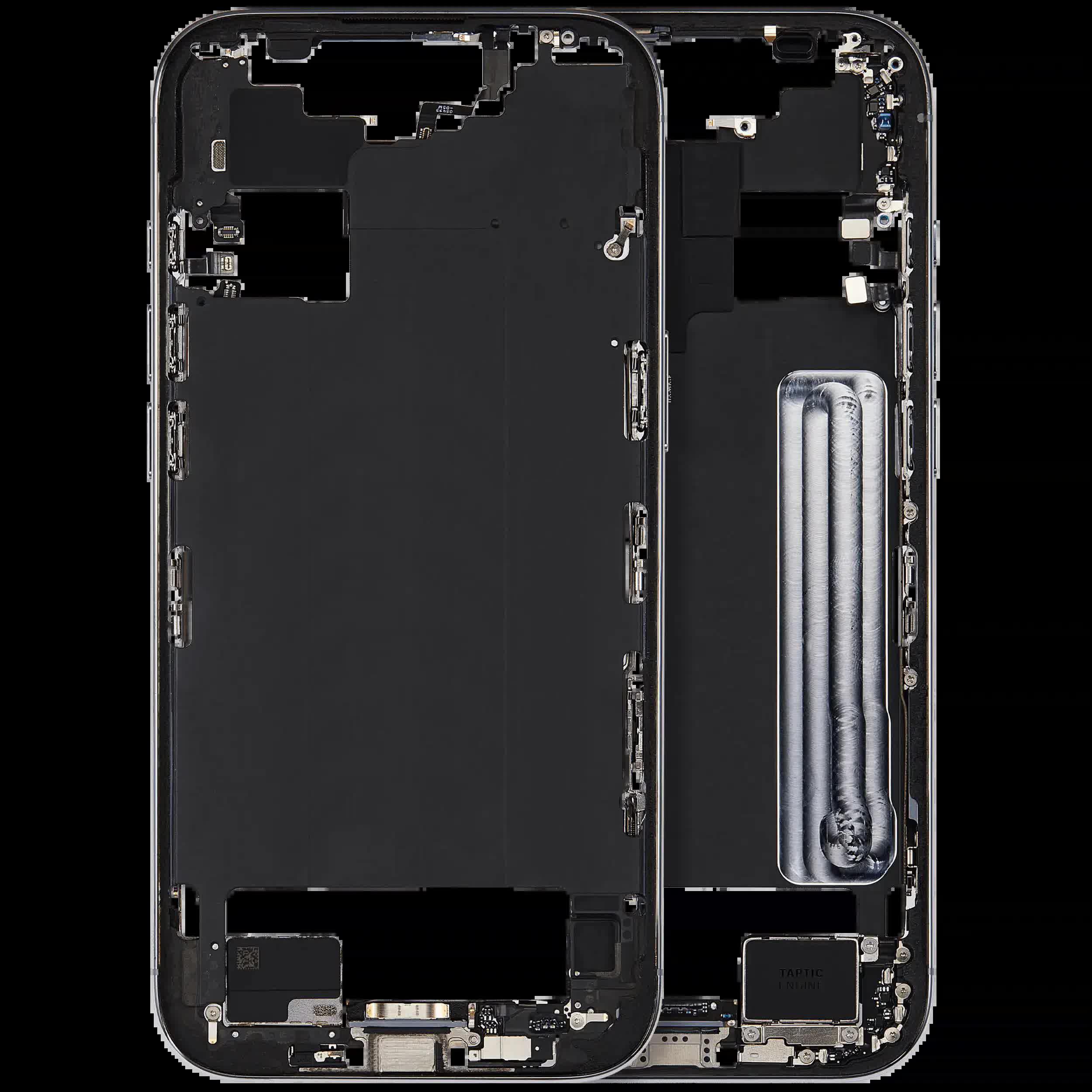 Mittelrahmen mit Ladebuchsen-Flex und Kleinteilen für iPhone Air (US / EU Version) (ausgebautes Originalteil: Grade C) (Sky Blue)