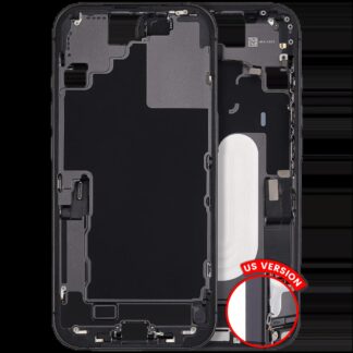 Mittelrahmen mit Ladebuchsen-Flex und Kleinteilen für iPhone 17 (US-Version) (ausgebautes Originalteil: Grade B) (Black (Schwarz))