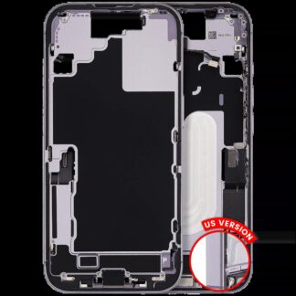 Mittelrahmen mit Ladebuchsen-Flex und Kleinteilen für iPhone 17 (US-Version) (ausgebautes Originalteil: Grade B) (Lavender)