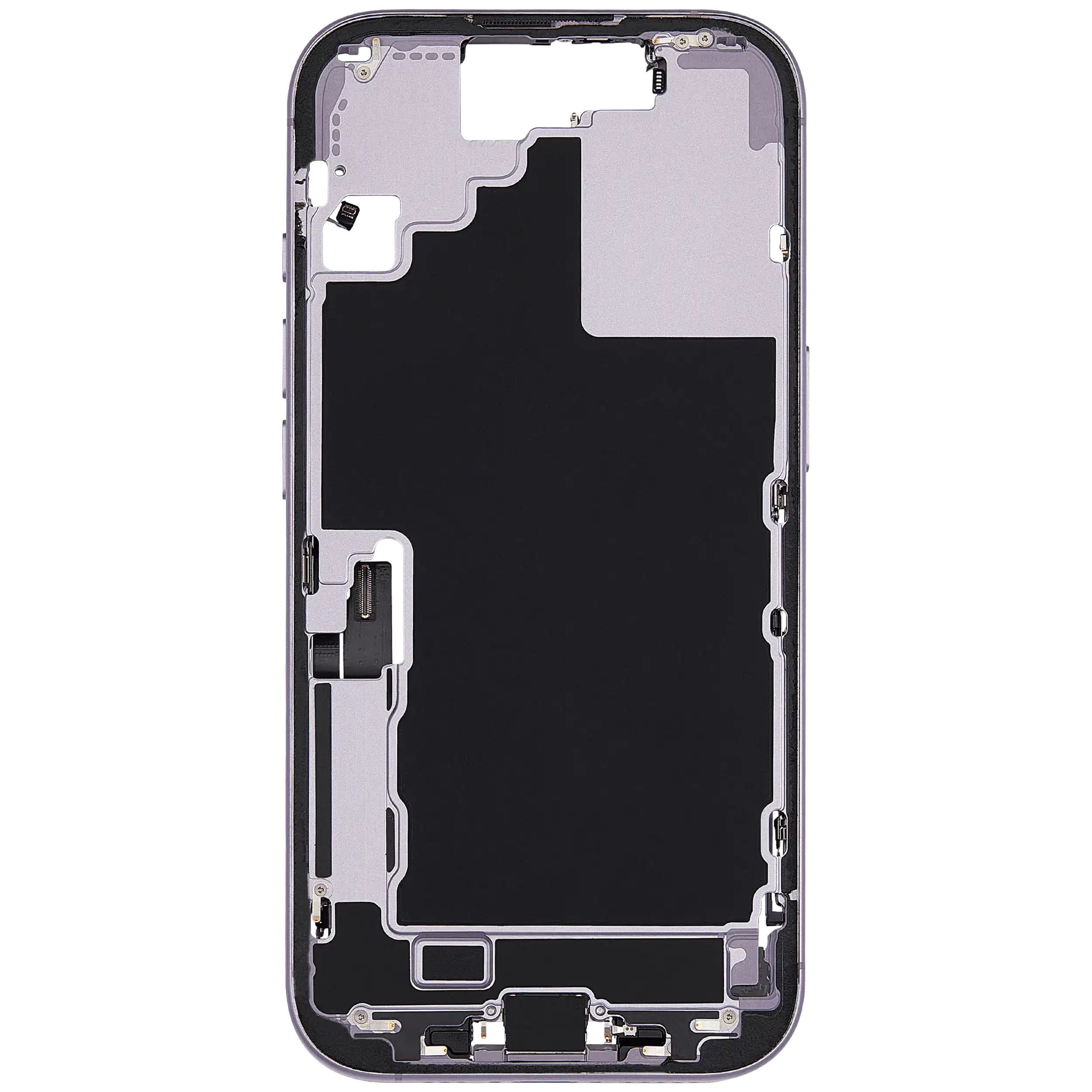 Mittelrahmen mit Ladebuchsen-Flex und Kleinteilen für iPhone 17 (EU / globale Version) (ausgebautes Originalteil: Grade B) (Lavender) – Bild 3