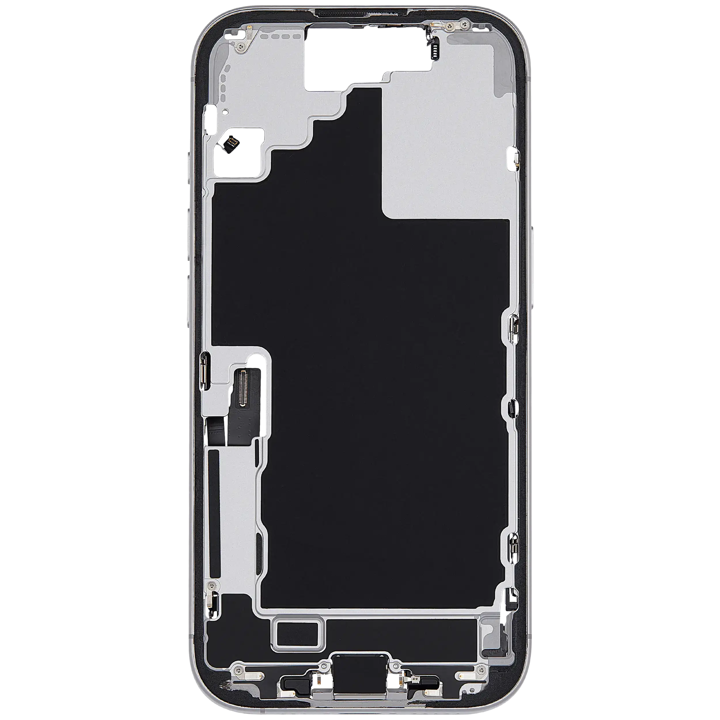 Mittelrahmen mit Ladebuchsen-Flex und Kleinteilen für iPhone 17 (EU / globale Version) (ausgebautes Originalteil: Grade C) (White (Weiß)) – Bild 3
