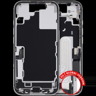 Mittelrahmen mit Ladebuchsen-Flex und Kleinteilen für iPhone 17 (EU / globale Version) (ausgebautes Originalteil: Grade C) (White (Weiß))