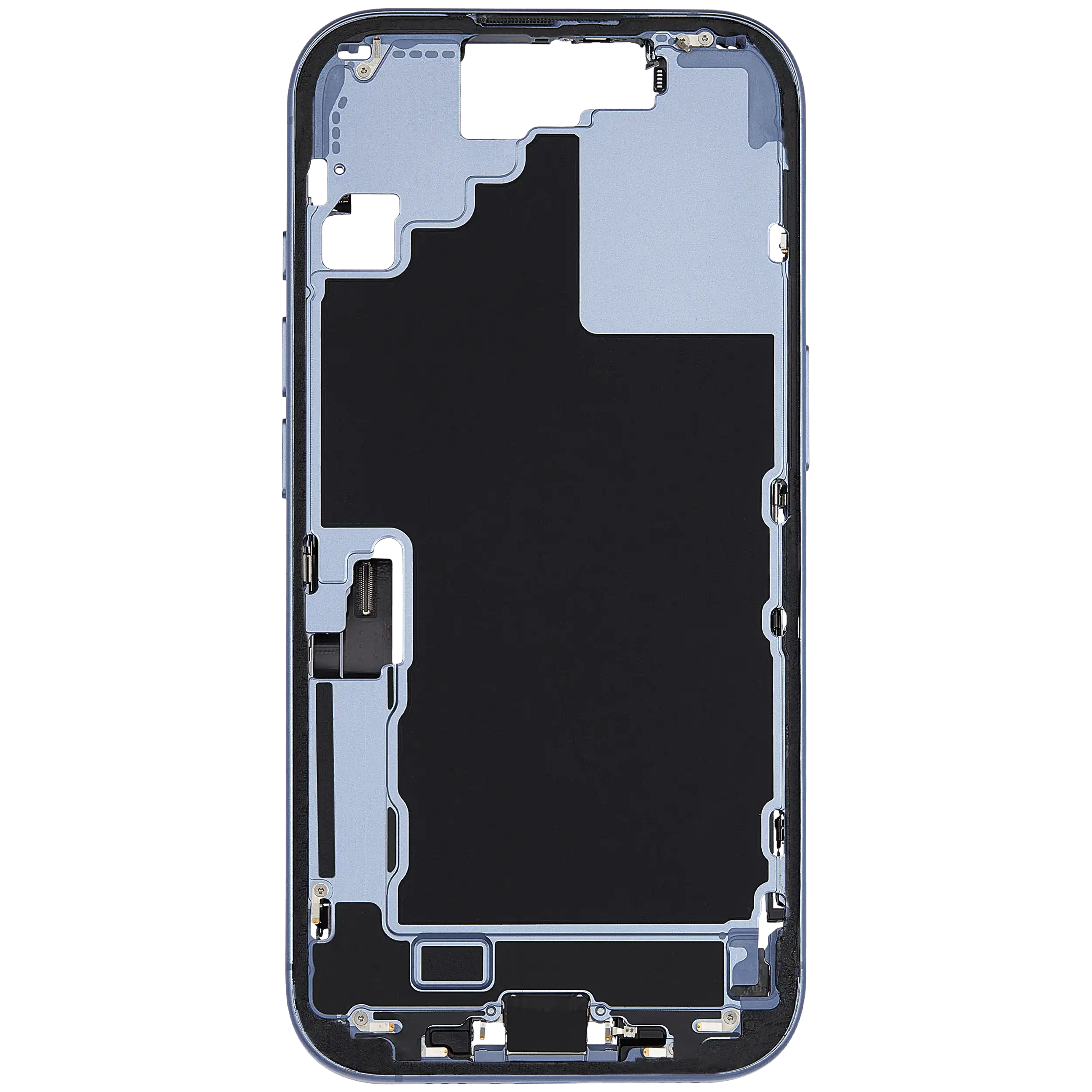Mittelrahmen mit Ladebuchsen-Flex und Kleinteilen für iPhone 17 (EU / globale Version) (ausgebautes Originalteil: Grade C) (Mist Blue) – Bild 3