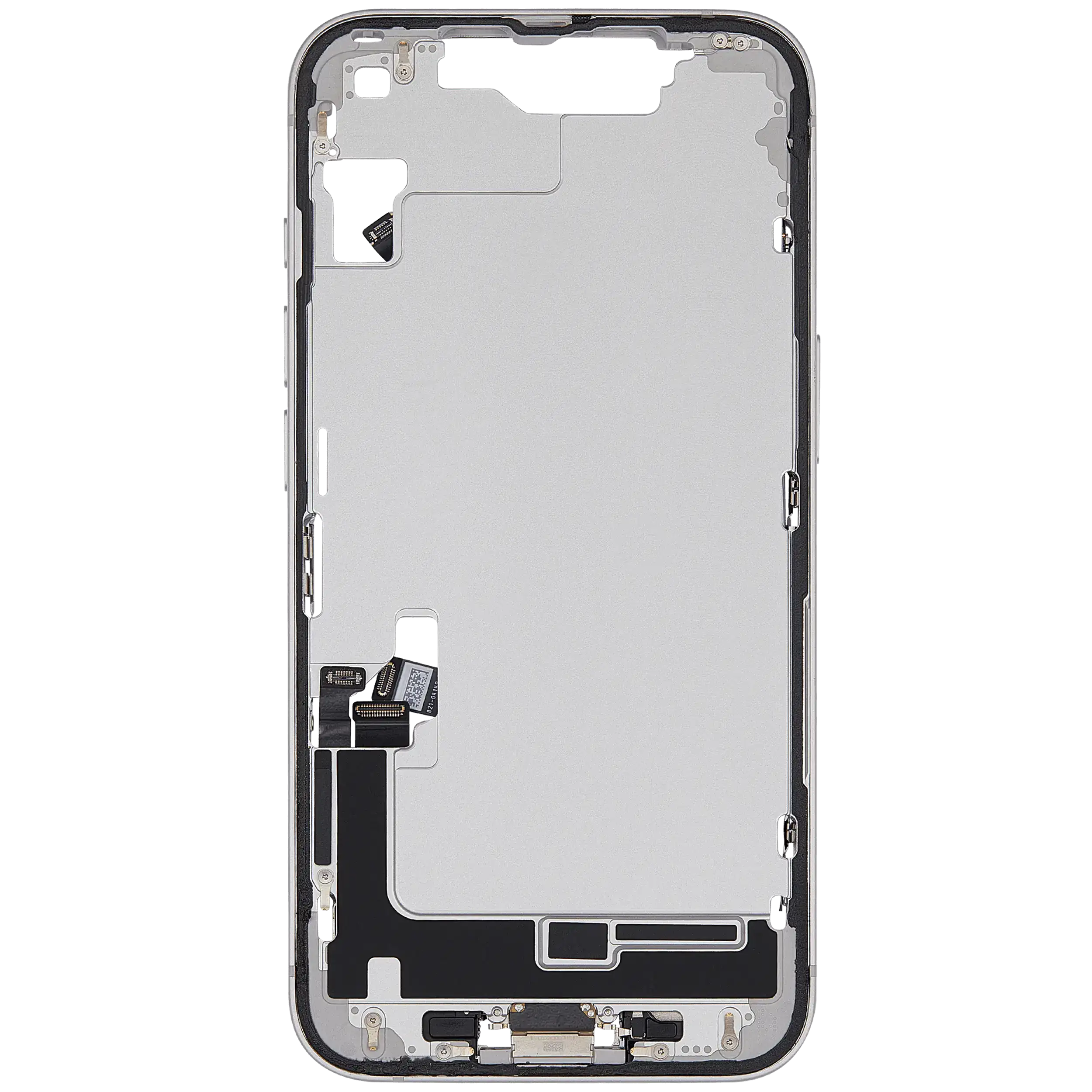 Mittelrahmen mit Ladebuchsen-Flex und Kleinteilen für iPhone 16e / 17e (US-Version) (ausgebautes Originalteil: Grade C) (White (Weiß)) – Bild 2