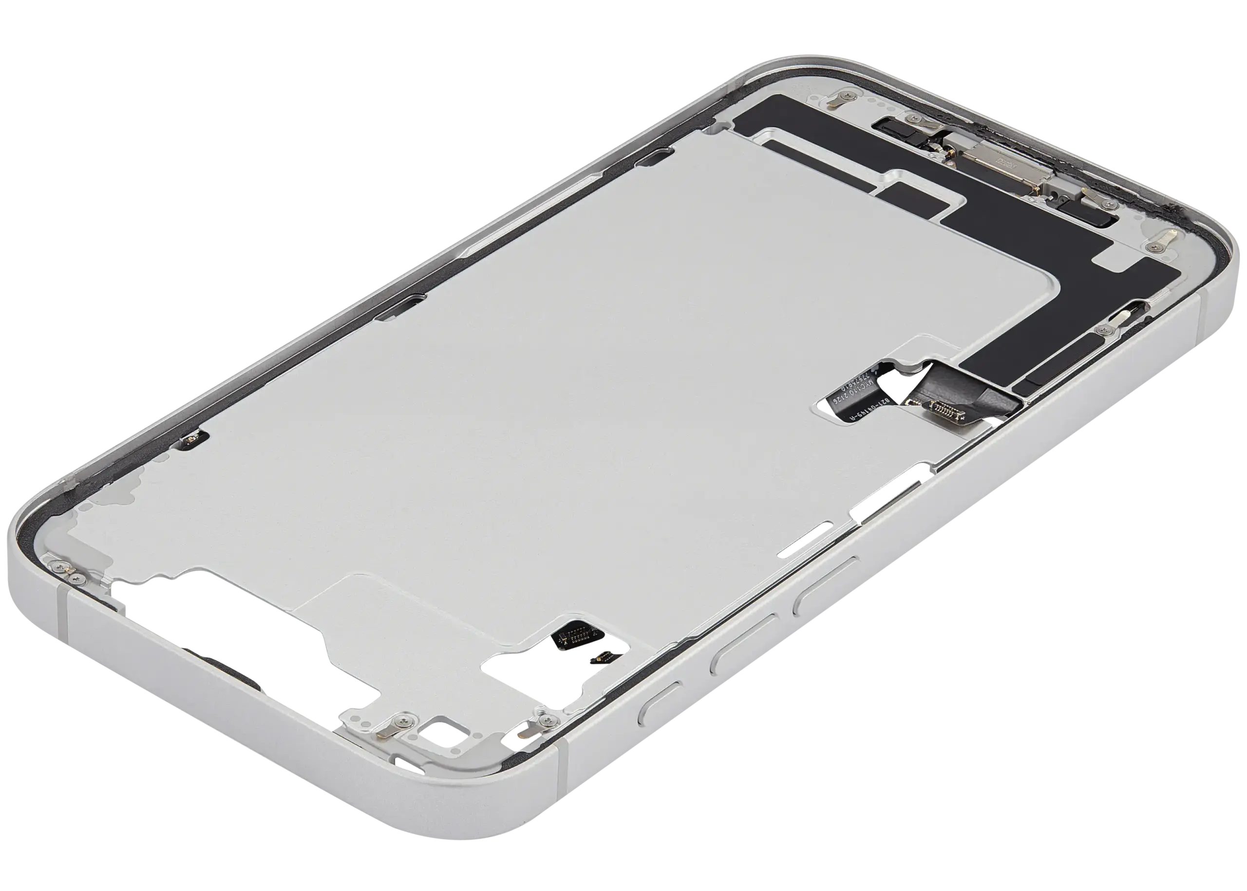 Mittelrahmen mit Ladebuchsen-Flex und Kleinteilen für iPhone 16e / 17e (US-Version) (ausgebautes Originalteil: Grade C) (White (Weiß)) – Bild 4