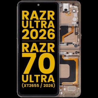 OLED Display mit Rahmen für Motorola Razr Ultra 2026 / Razr 70 Ultra (XT2655 / 2026) (professionell aufgearbeitet) (Cocoa)