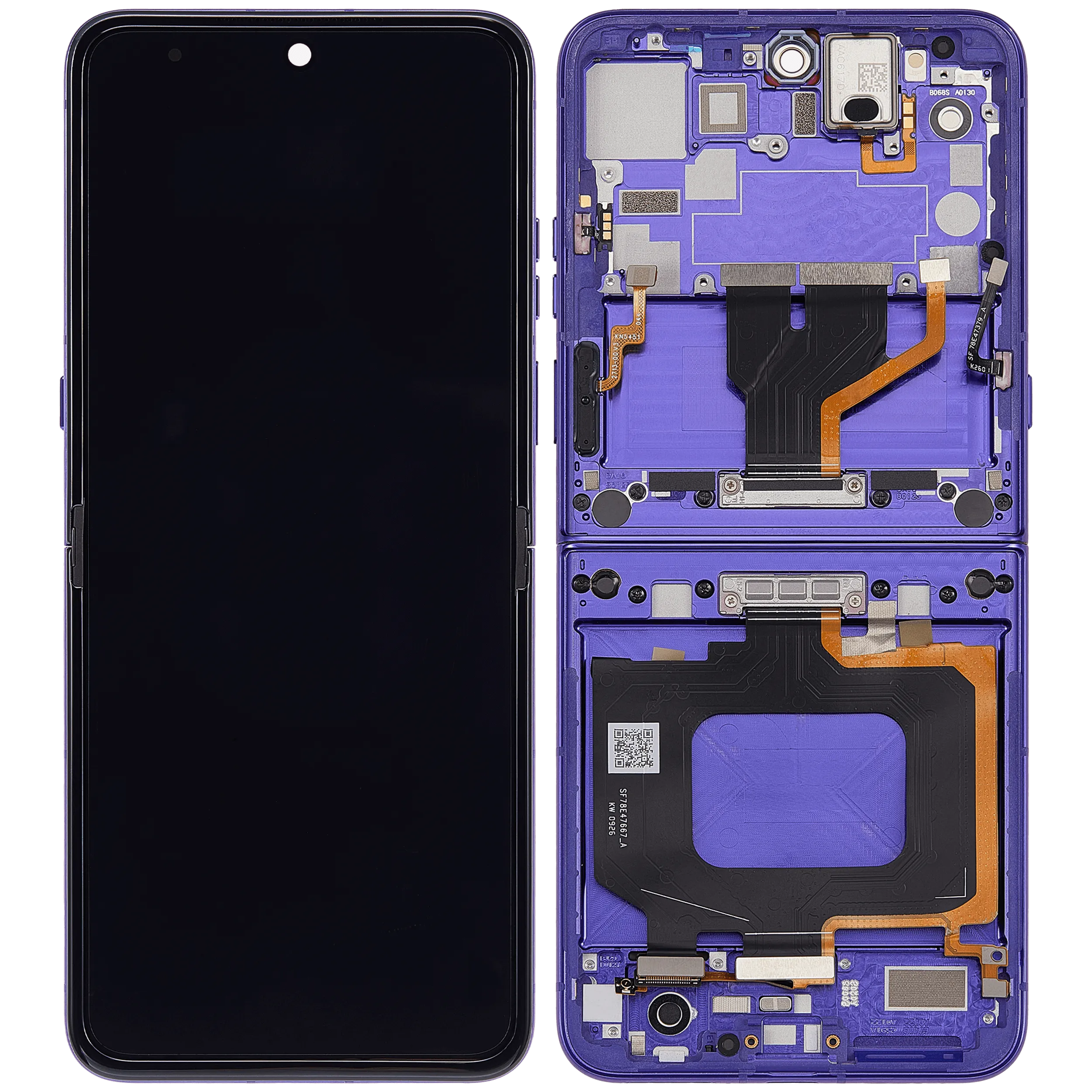 OLED Display mit Rahmen für Motorola Razr Ultra 2026 / Razr 70 Ultra (XT2655 / 2026) (professionell aufgearbeitet) (Orient Blue) – Bild 3