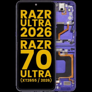OLED Display mit Rahmen für Motorola Razr Ultra 2026 / Razr 70 Ultra (XT2655 / 2026) (professionell aufgearbeitet) (Orient Blue)
