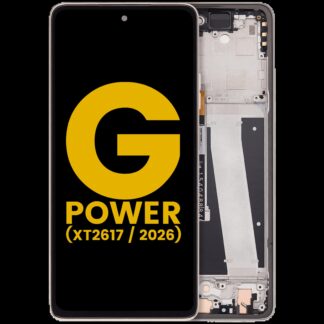 LCD Display mit Rahmen für Motorola Moto G Power 5G (XT2617 / 2026) (professionell aufgearbeitet) (Pure Cashmere)