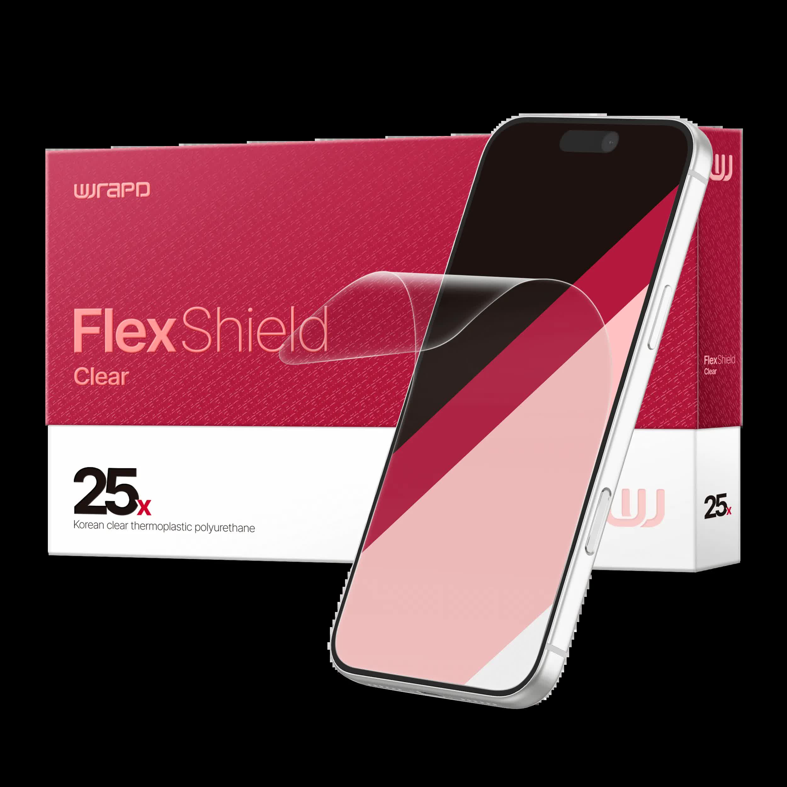 Wrapd FlexShield - TPU Display Protector Film (25er-Pack) (Clear (Transparent))