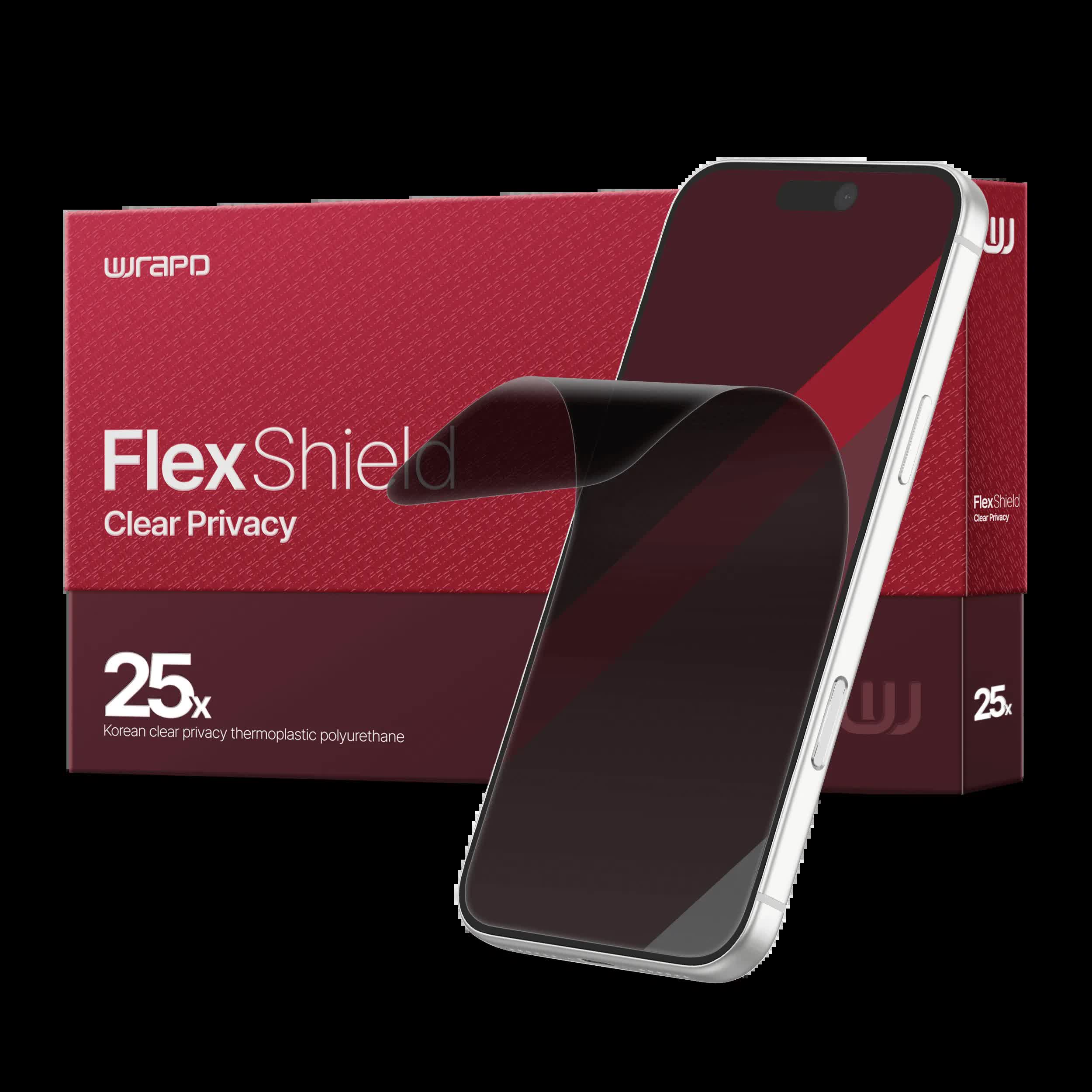 Wrapd FlexShield - TPU Display Protector Film (25er-Pack) (Clear Privacy)