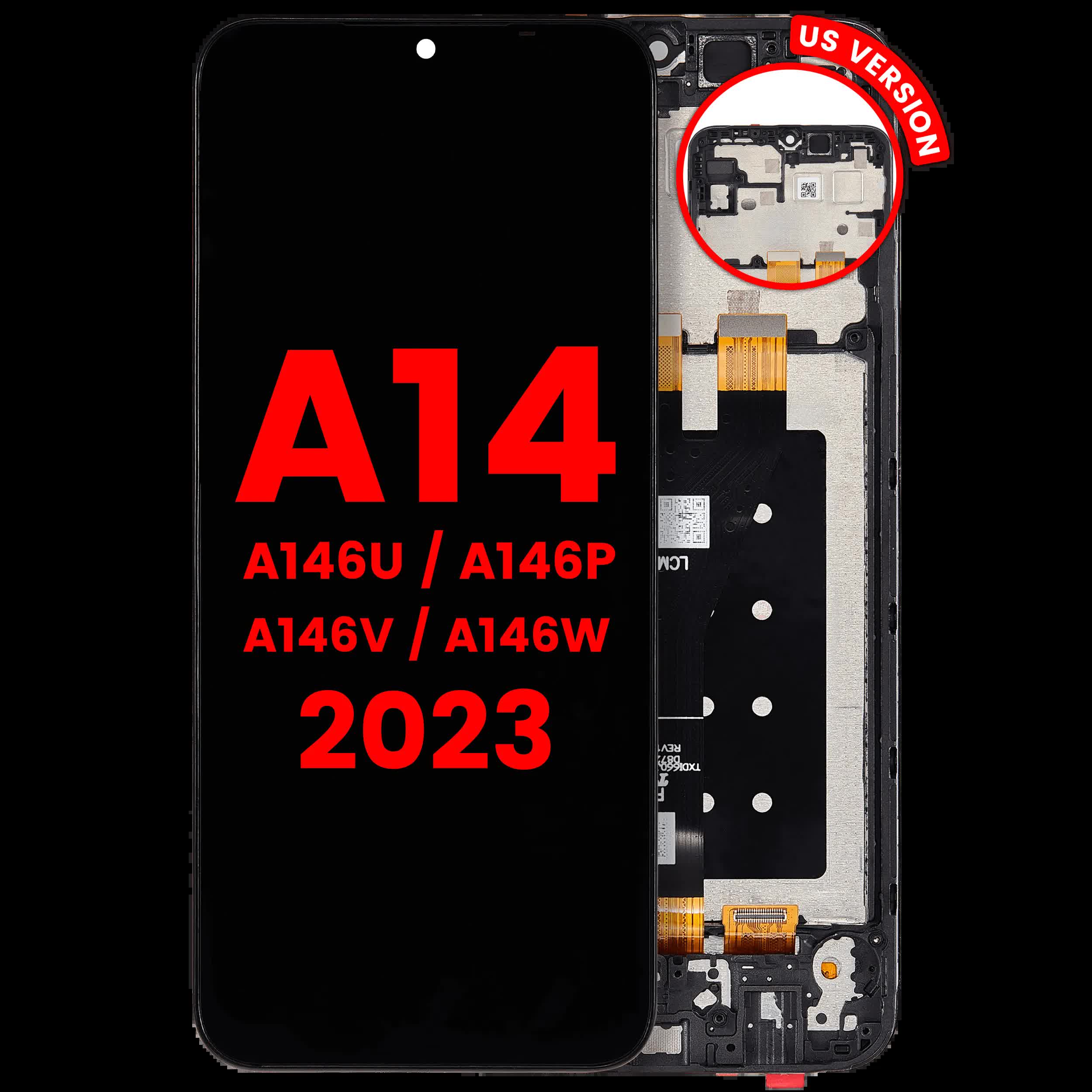 LCD Display mit Rahmen für Samsung Galaxy A14 5G (A146U / A146P / A146V / A146W / 2023) (US-Version) (Aftermarket Plus)