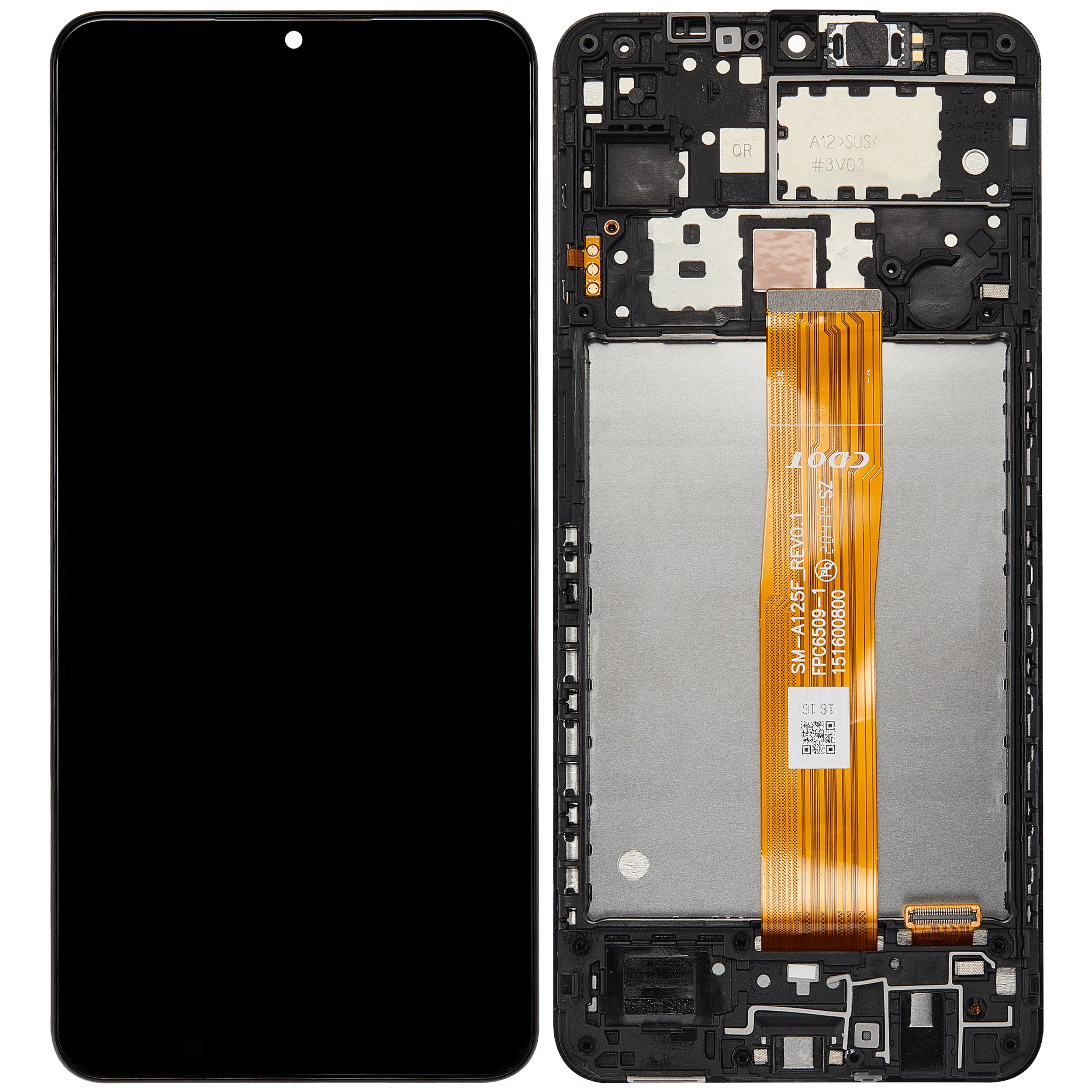 LCD Display mit Rahmen für Samsung Galaxy A12 (A125 / 2020) (Aftermarket Plus) – Bild 3